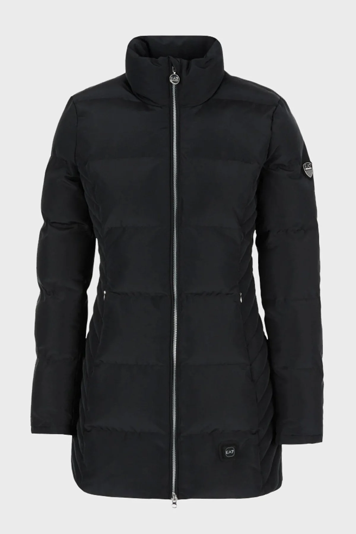 EA7 Cepli Fermuarlı Regular Fit Dik Yaka Şişme Bayan Mont S 6KTK10 TN8AZ 1200 SİYAH - 2