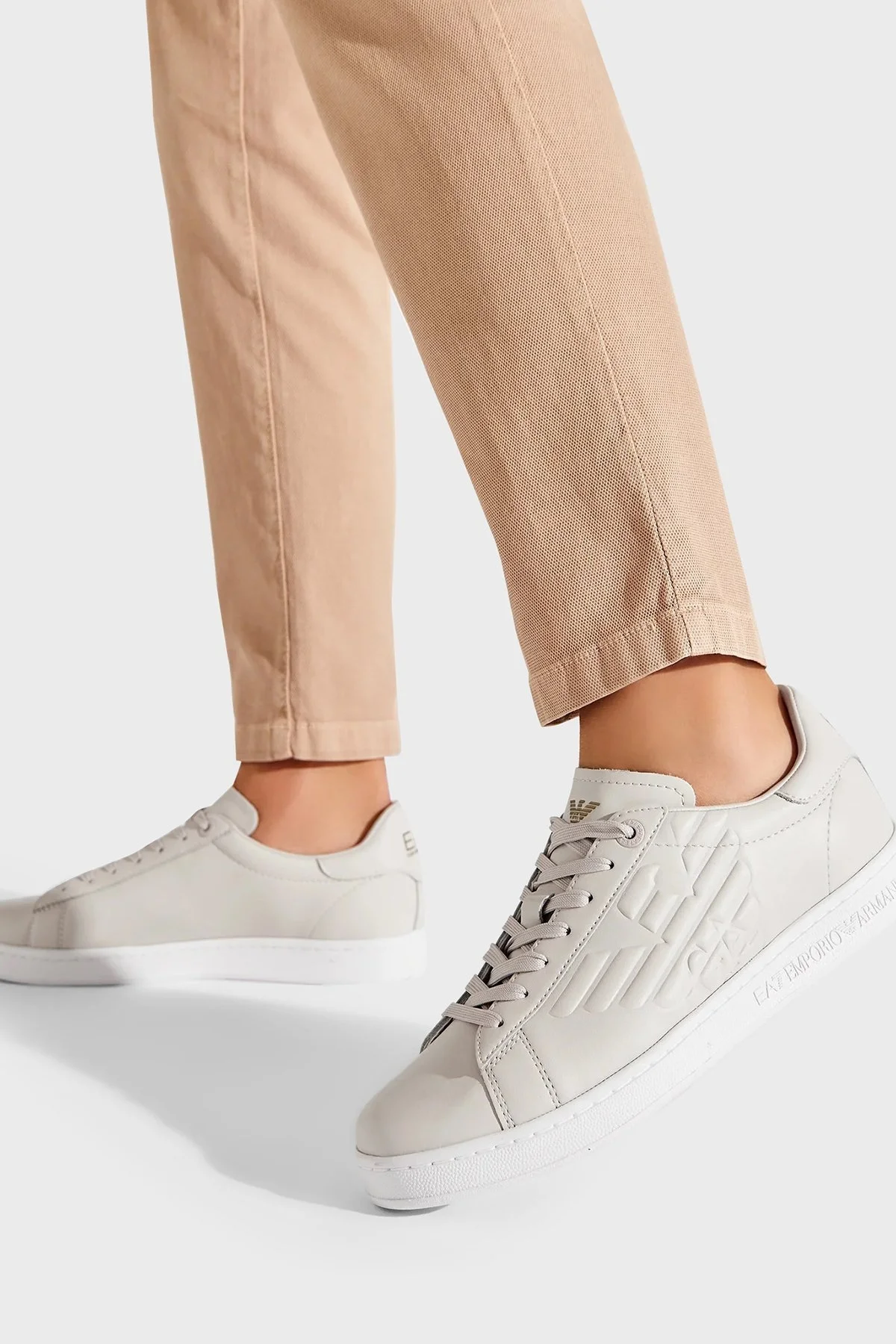 EA7 Deri Sneaker Unisex Ayakkabı X8X001 XCC51 N469 BEJ - 6