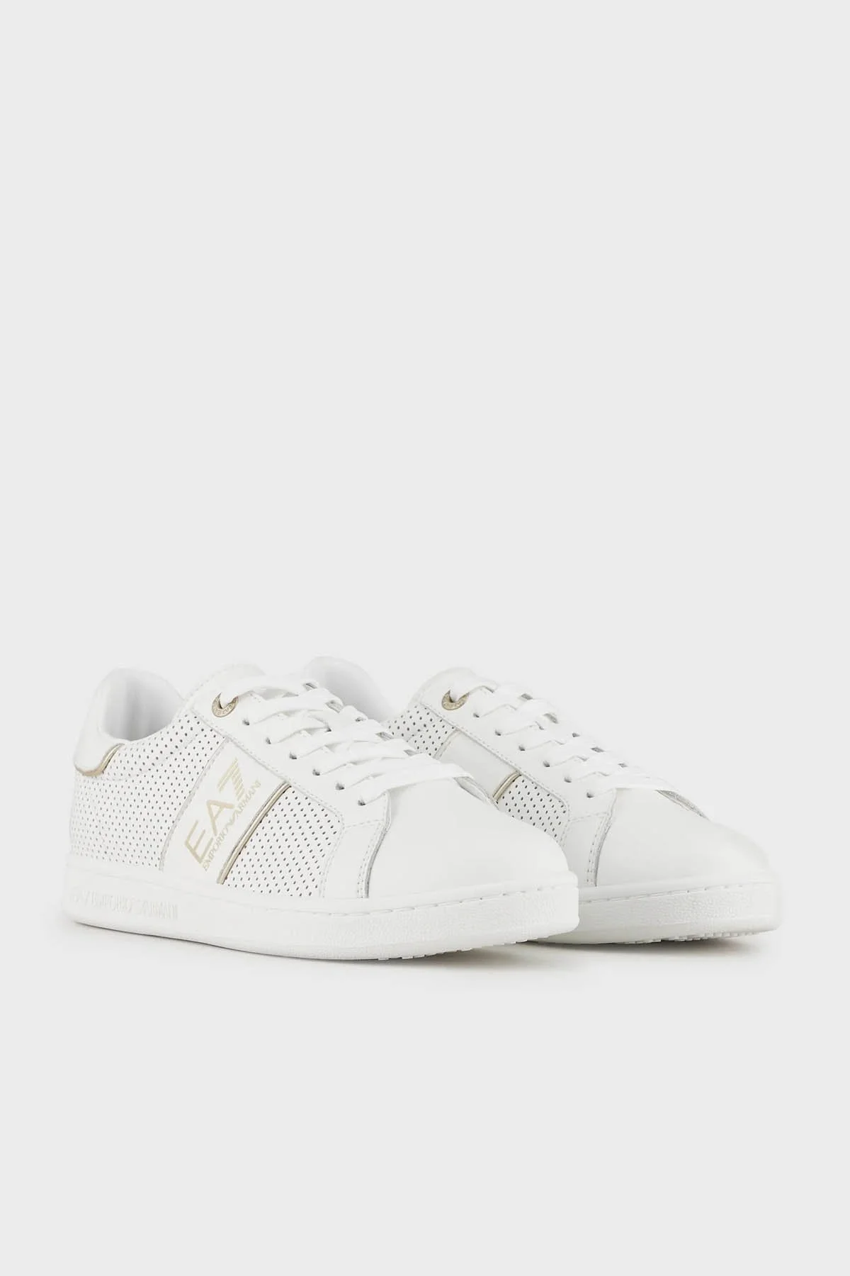 EA7 Deri Sneaker Unisex Ayakkabı X8X102 XK258 S288 BEYAZ - 2