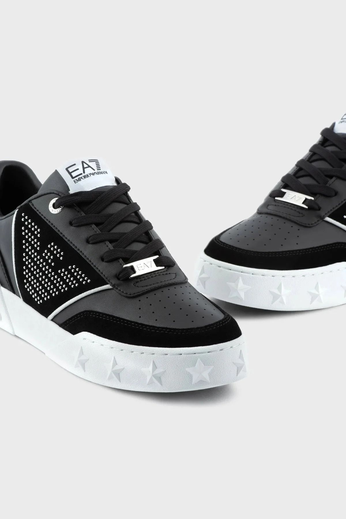 EA7 Deri Süet Sneaker Bayan Ayakkabı X7X006 XK296 N441 SİYAH - 8
