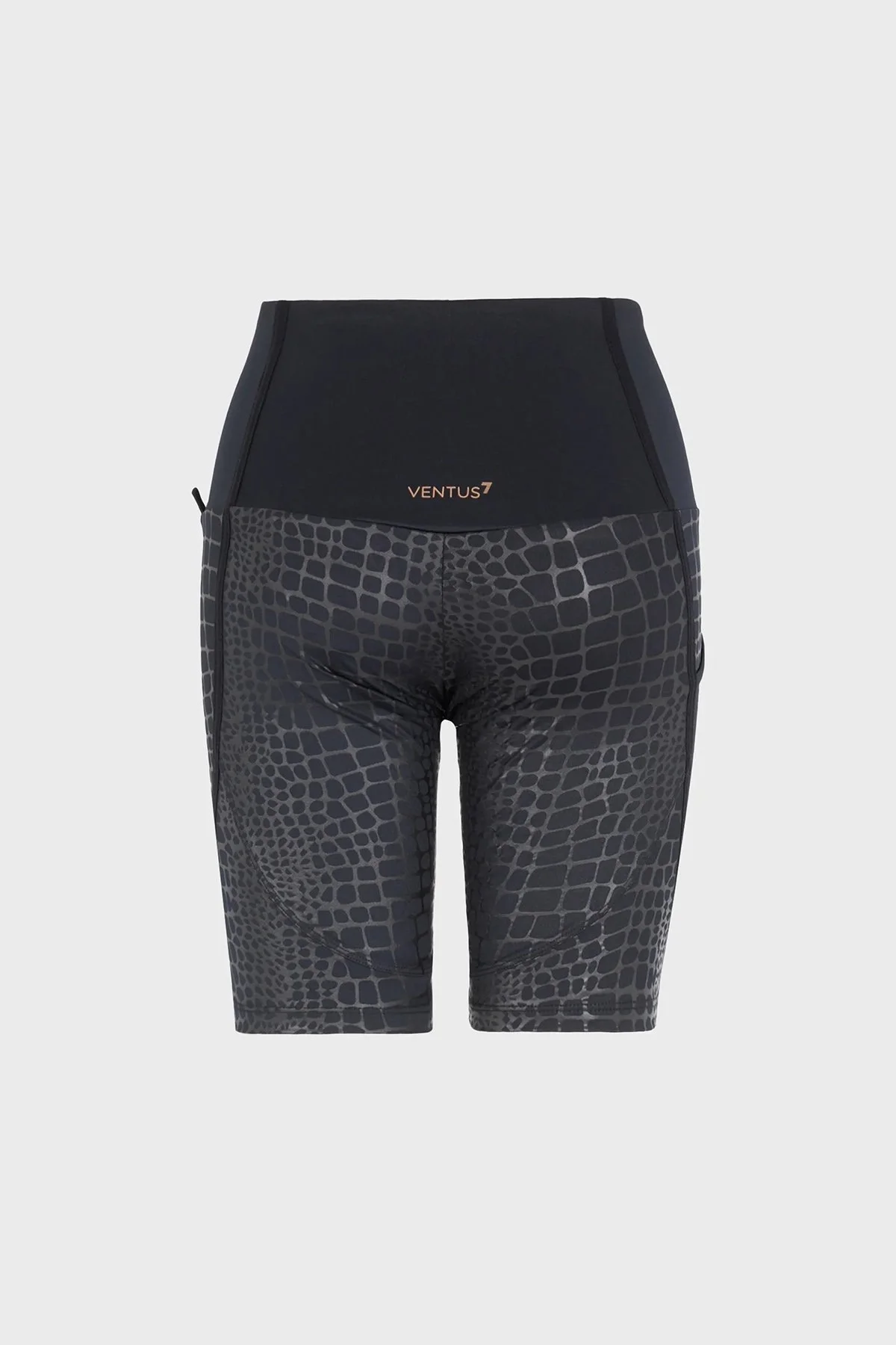 EA7 Desenli Streç Dokulu Yüksek Bel Dizüstü Bayan Short 3RTS58 TJNRZ 2223 SİYAH - 5