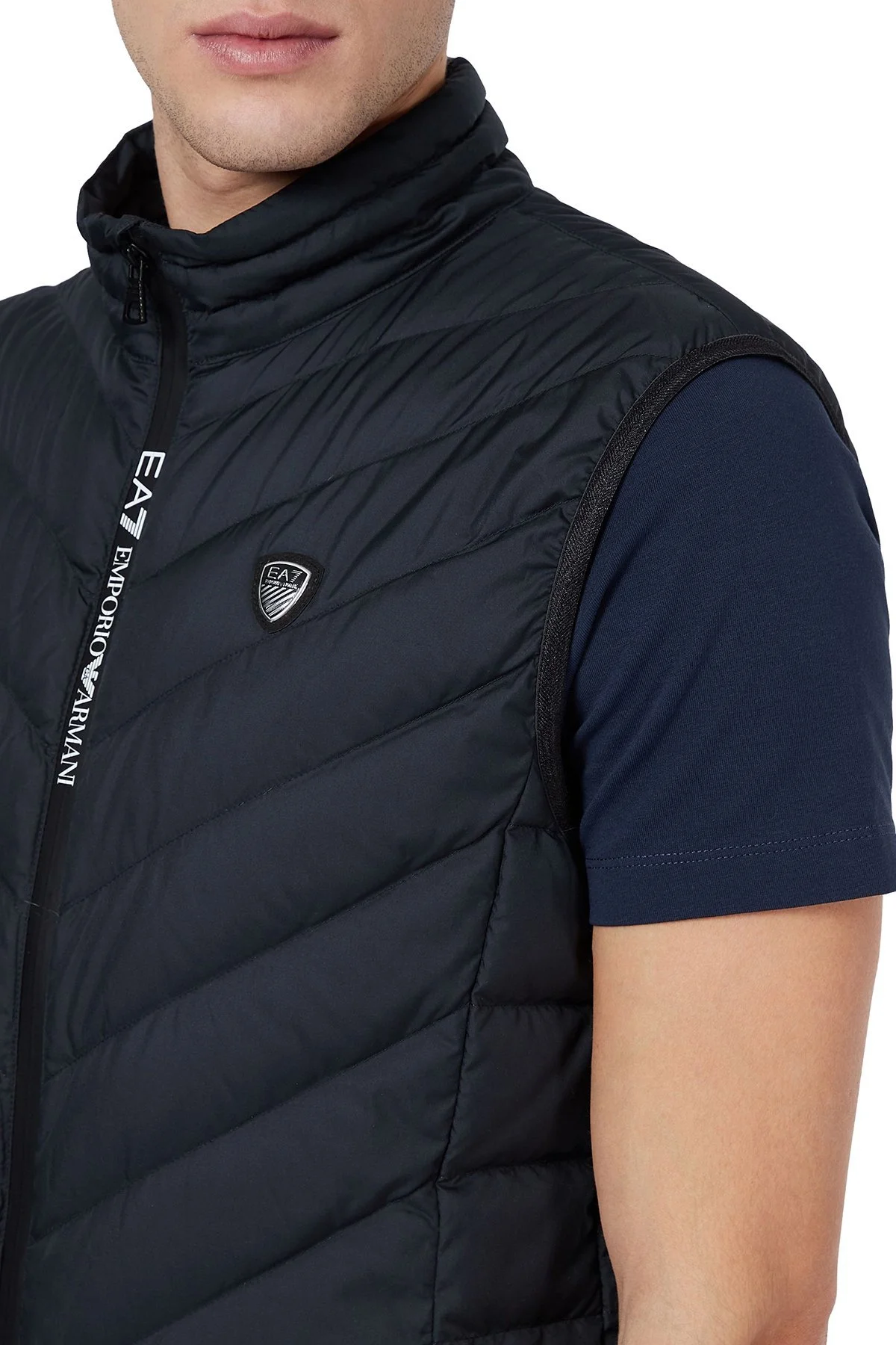 EA7 Dik Yaka Cepli Erkek Yelek 8NPQ03 PNE1Z 1578 LACİVERT - 3