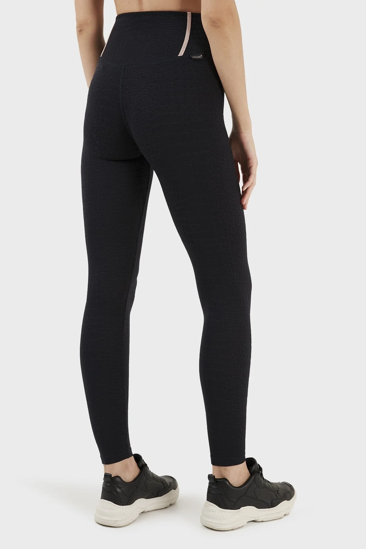 EA7 Dokulu Yüksek Bel Slim Fit Bayan Tayt 3RTP51 TJKEZ 1200 SİYAH - 6