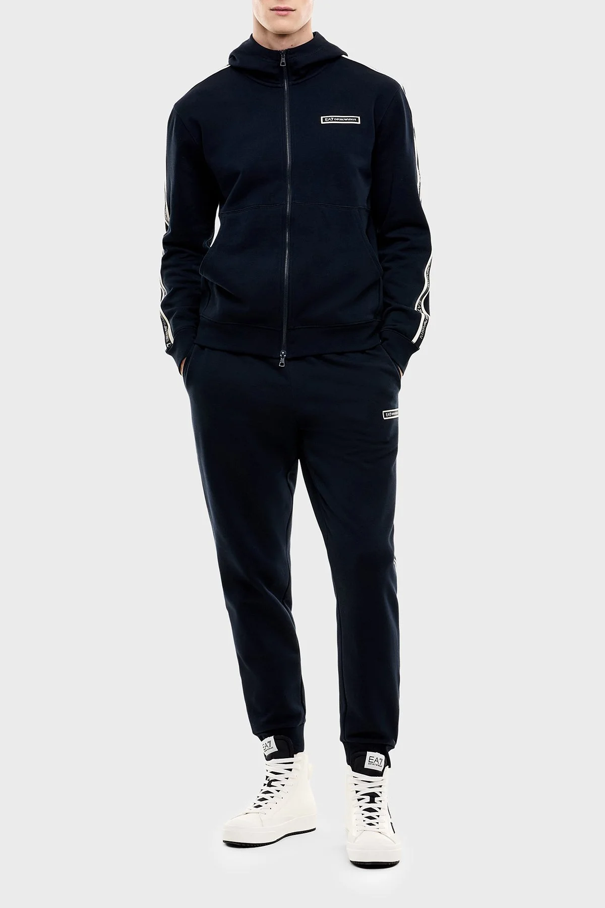 EA7 Pamuklu Regular Fit Kapüşonlu Erkek Sweat 7M002197 AF10377 UB102 Lacivert - 2