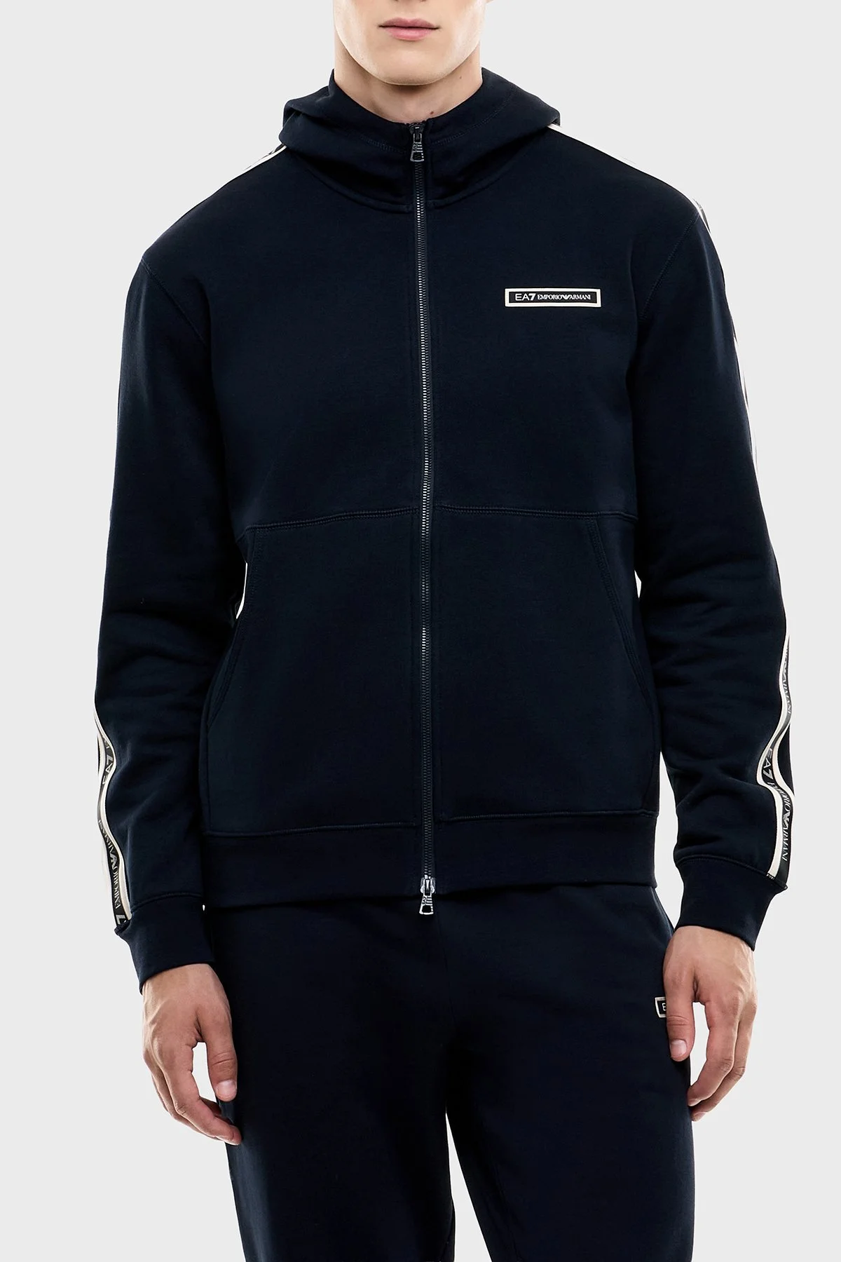 EA7 Pamuklu Regular Fit Kapüşonlu Erkek Sweat 7M002197 AF10377 UB102 Lacivert - 1