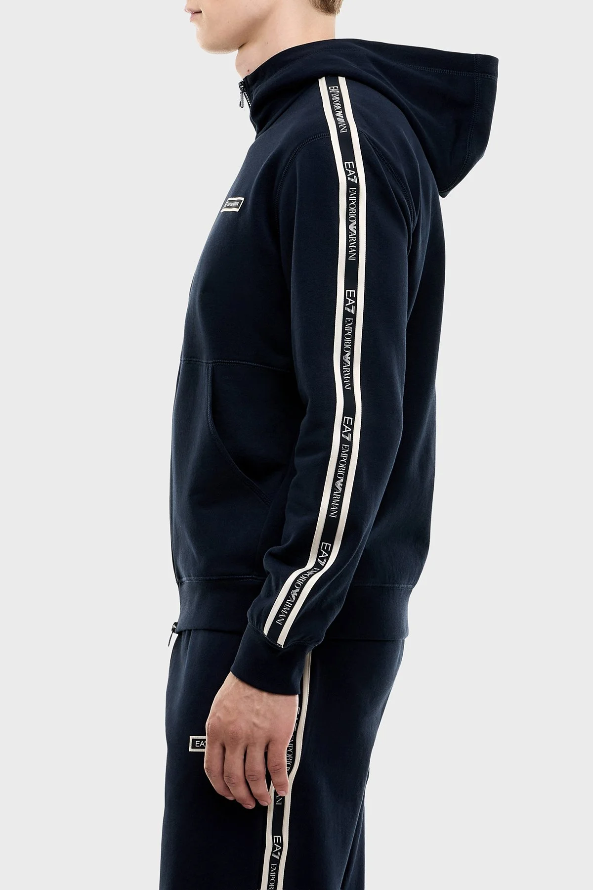 EA7 Pamuklu Regular Fit Kapüşonlu Erkek Sweat 7M002197 AF10377 UB102 Lacivert - 4