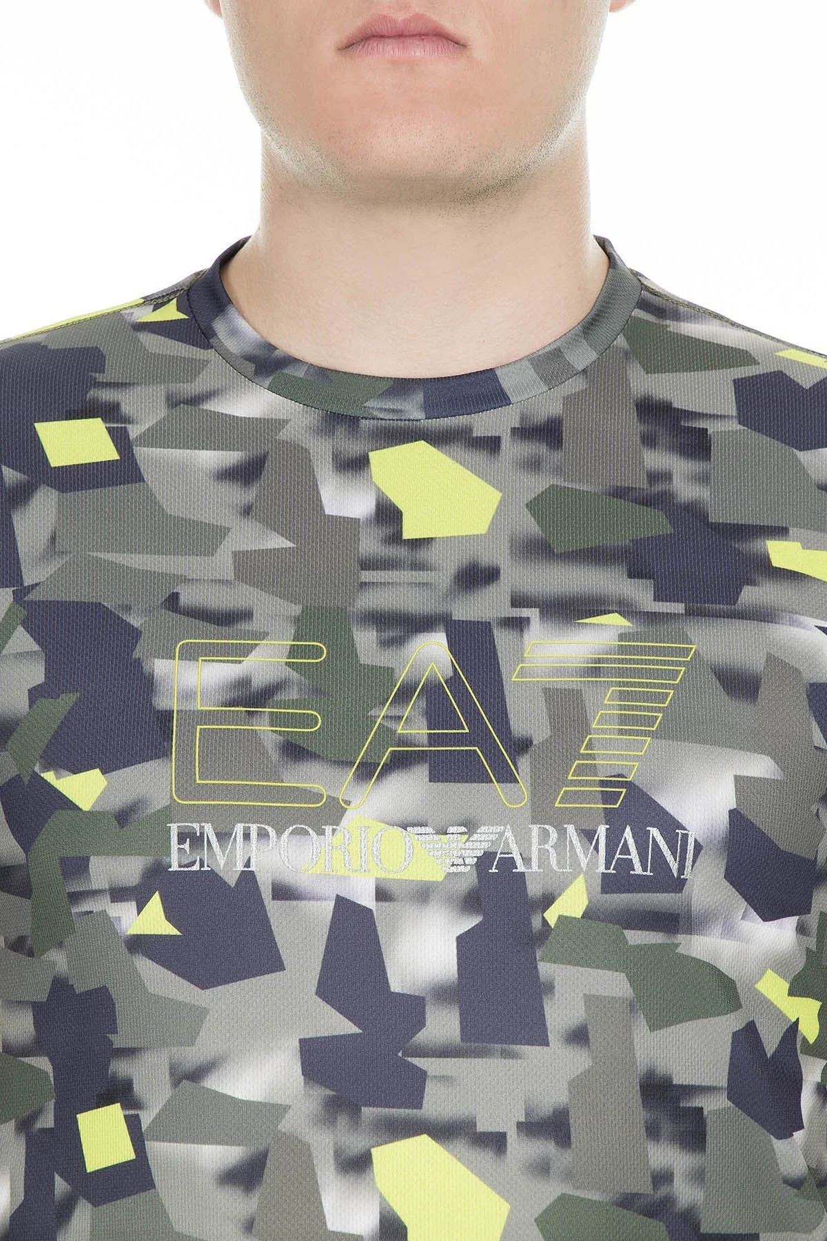 EA7 Erkek T Shirt 3GPT17 PJR2Z 2806 YEŞİL KAMUFLAJ - 6