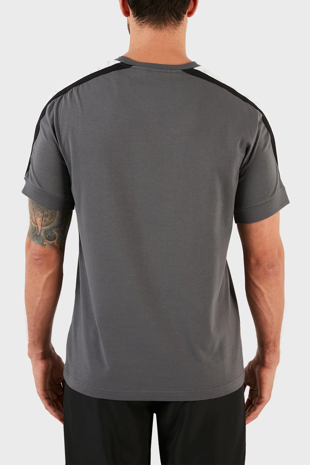 EA7 Logolu Pamuklu Bisiklet Yaka Erkek T Shirt S 3KPT68 PJ5MZ 1977 GRİ - 2