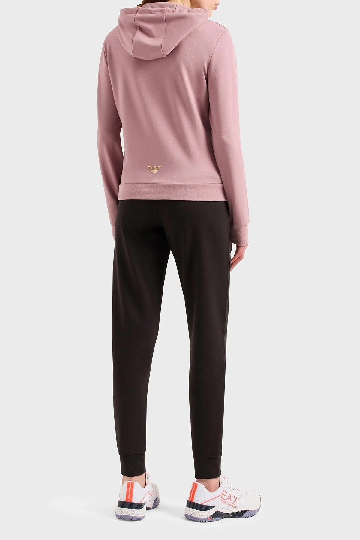EA7 Fermuarlı Cepli Regular Fit Kapüşonlu Bayan Eşofman Takımı 8NTV51 TJ9RZ 23BC MOR-SİYAH - 8