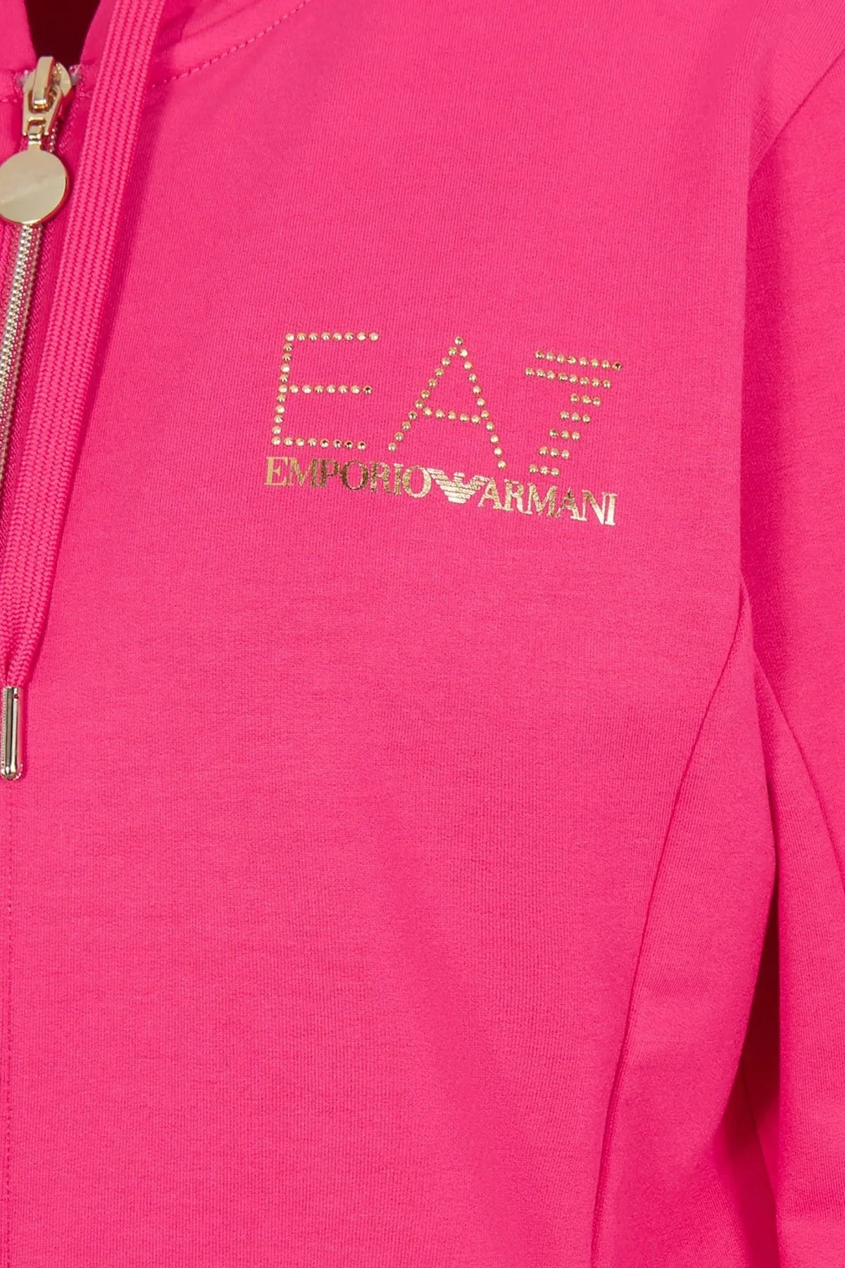 EA7 Fermuarlı Cepli Regular Fit Kapüşonlu Bayan Eşofman Takımı 8NTV51 TJ9RZ 24GA FUŞYA - 14