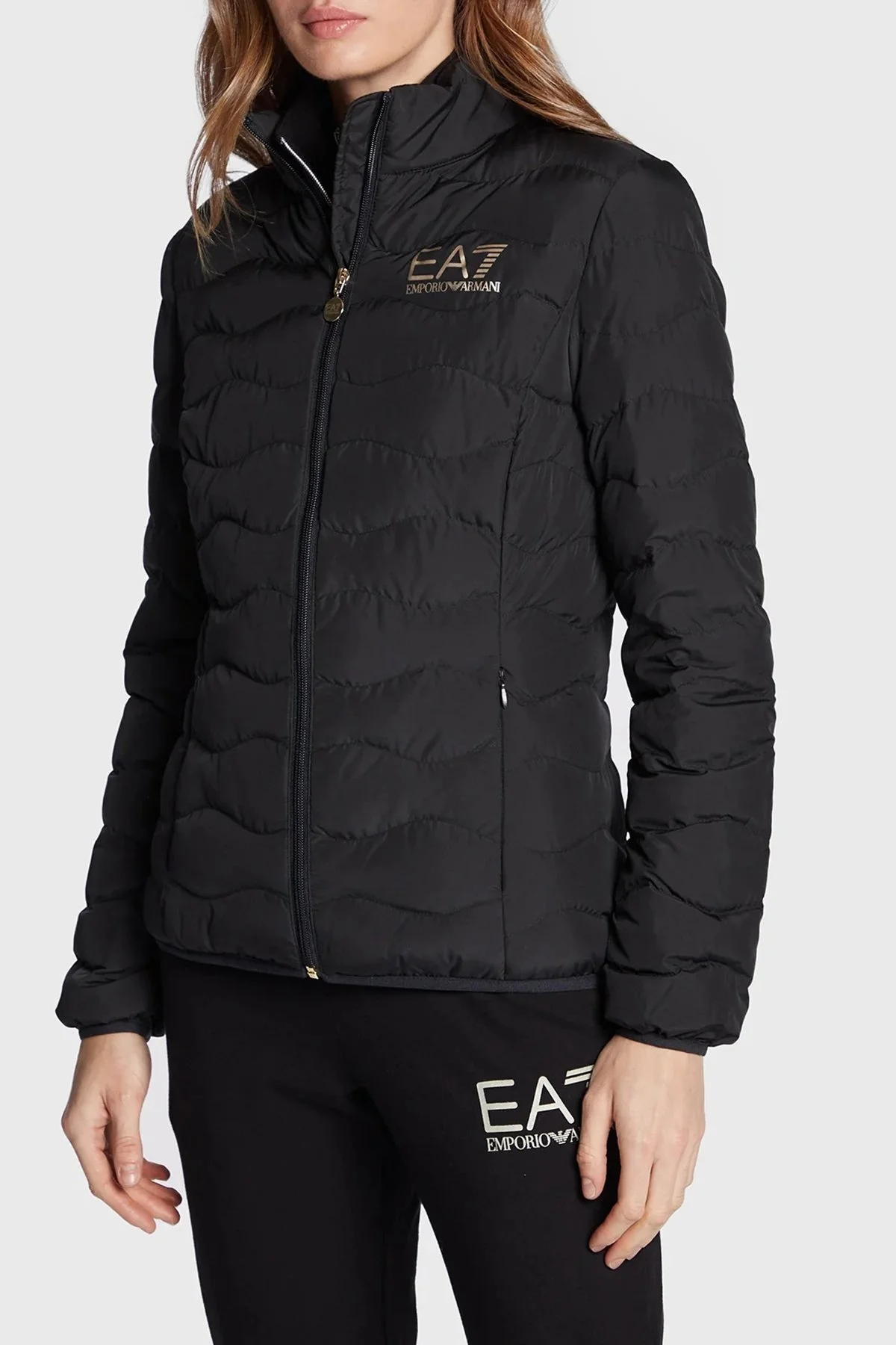 EA7 Fermuarlı Dik Yaka Kapitone Bayan Mont 8NTB21 TNF8Z 0200 SİYAH - 1