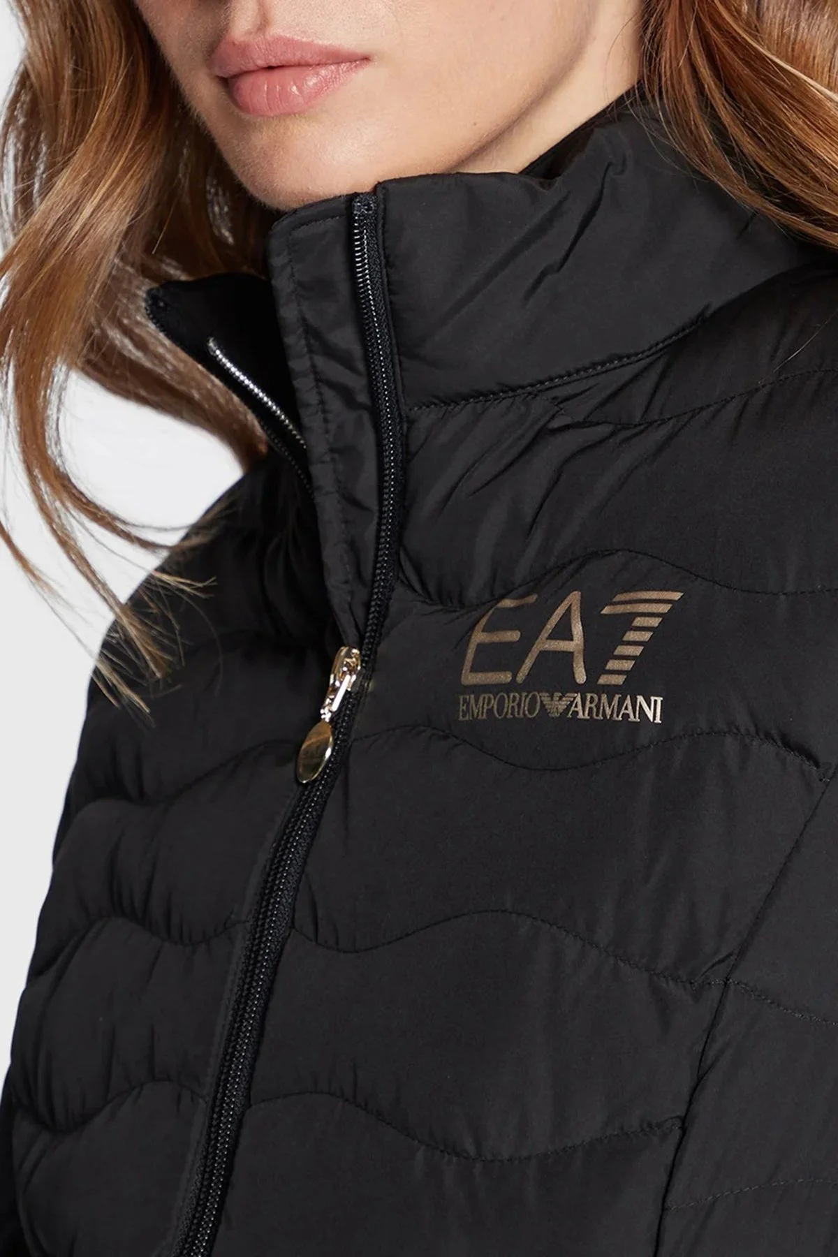 EA7 Fermuarlı Dik Yaka Kapitone Bayan Mont 8NTB21 TNF8Z 0200 SİYAH - 4