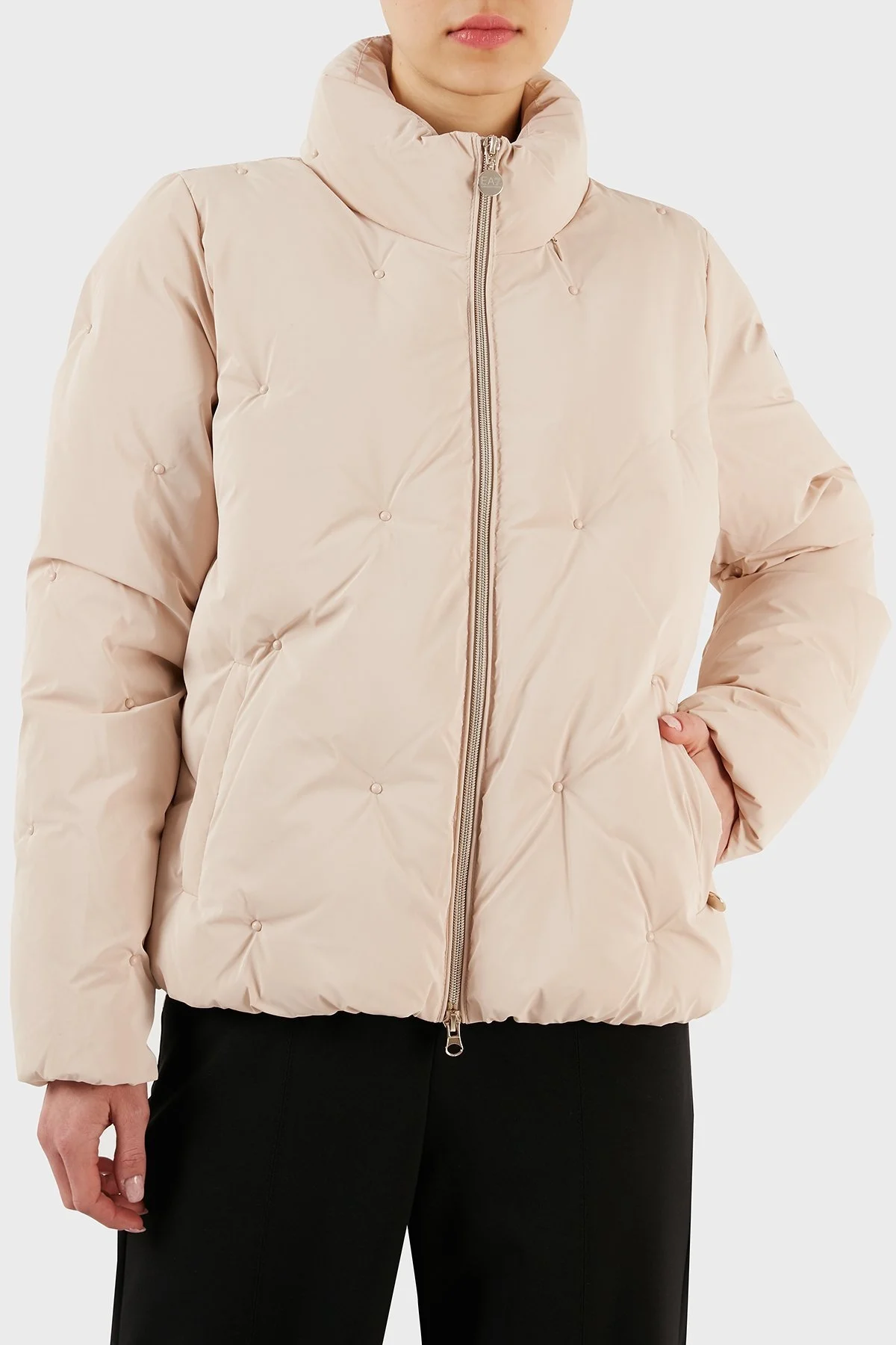 EA7 Gizli Kapüşonlu Dik Yaka Regular Fit Şişme Bayan Mont 6RTB34 TNDMZ 1707 PUDRA - 8