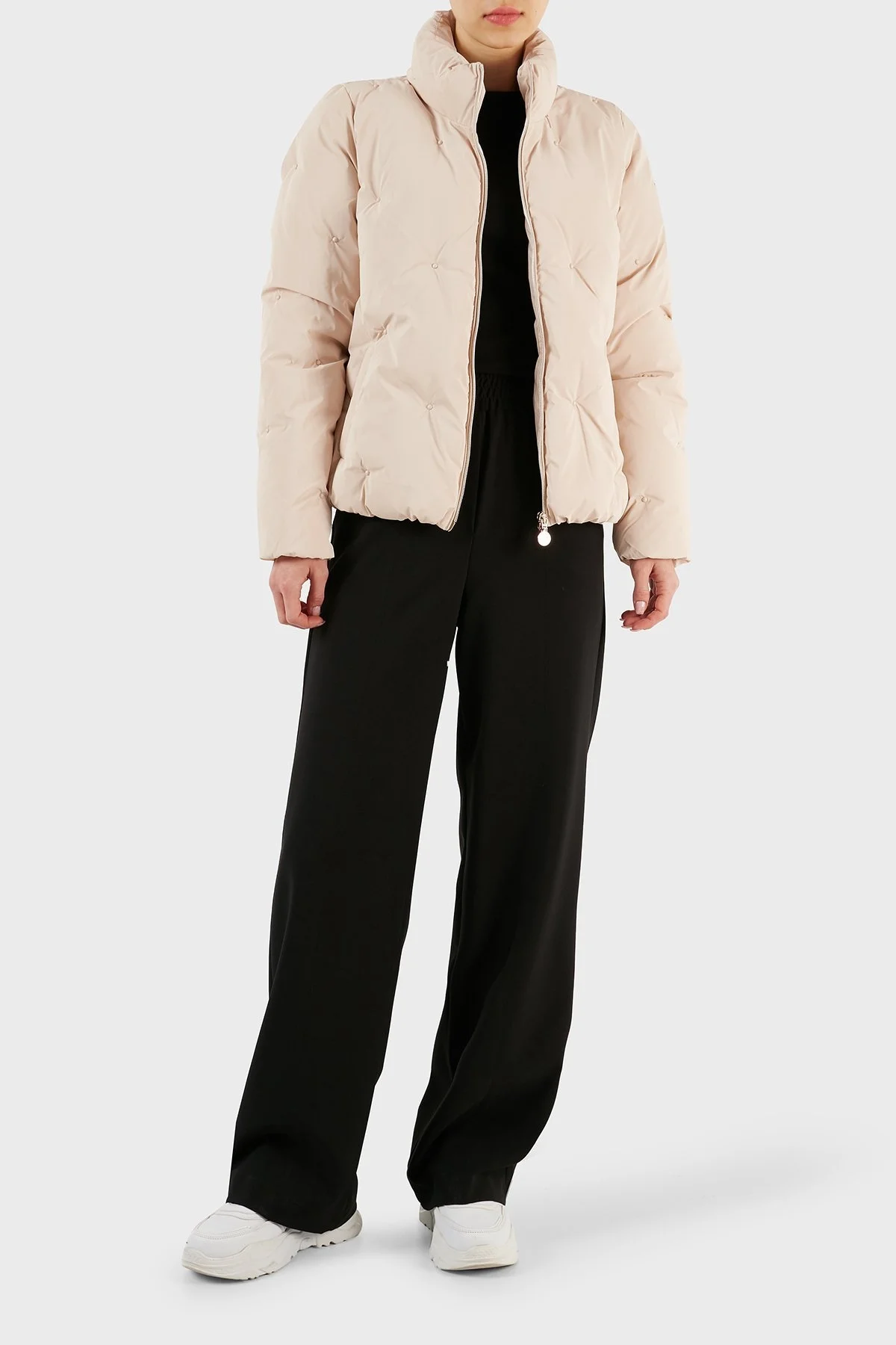 EA7 Gizli Kapüşonlu Dik Yaka Regular Fit Şişme Bayan Mont 6RTB34 TNDMZ 1707 PUDRA - 11