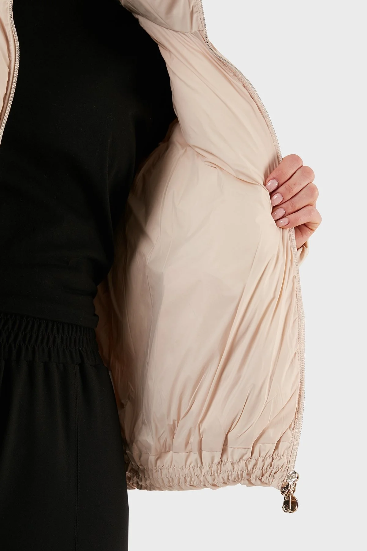 EA7 Gizli Kapüşonlu Dik Yaka Regular Fit Şişme Bayan Mont 6RTB34 TNDMZ 1707 PUDRA - 12