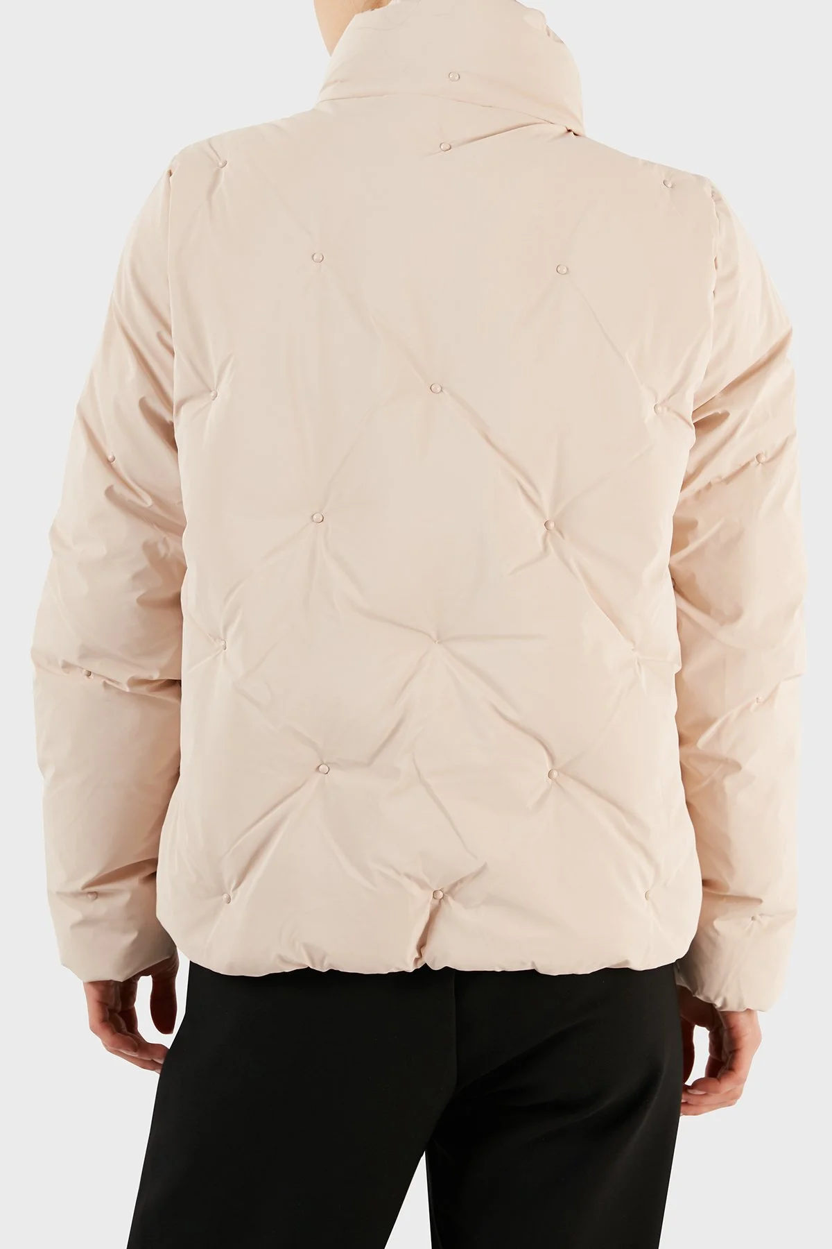 EA7 Gizli Kapüşonlu Dik Yaka Regular Fit Şişme Kadın Mont 6RTB34 TNDMZ 1707 PUDRA - 2