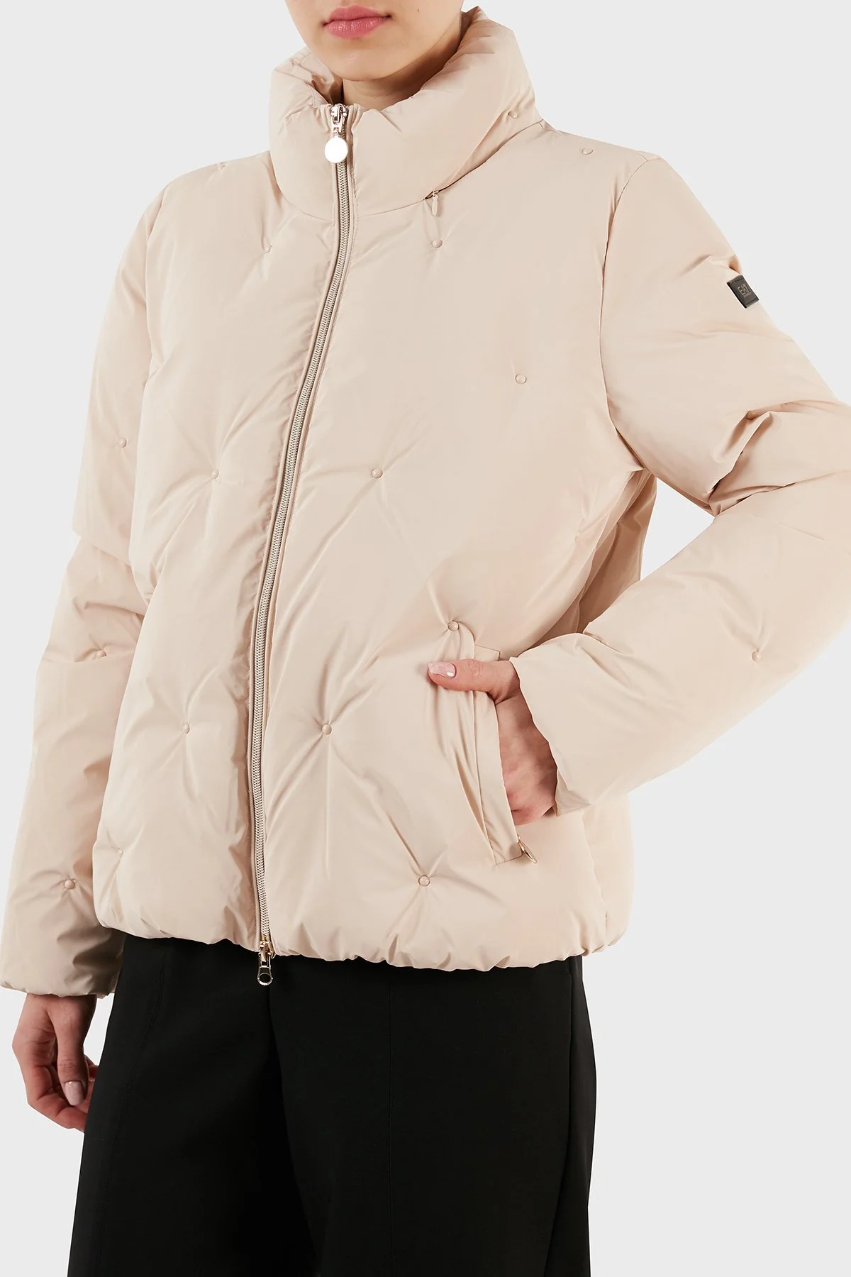 EA7 Gizli Kapüşonlu Dik Yaka Regular Fit Şişme Kadın Mont 6RTB34 TNDMZ 1707 PUDRA - 6