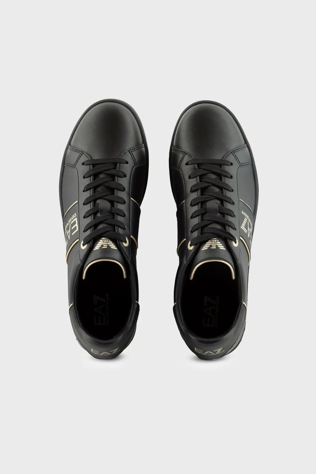EA7 Hakiki Deri Sneaker Unisex Ayakkabı X8X102 XK346 M701 SİYAH-GOLD - 3