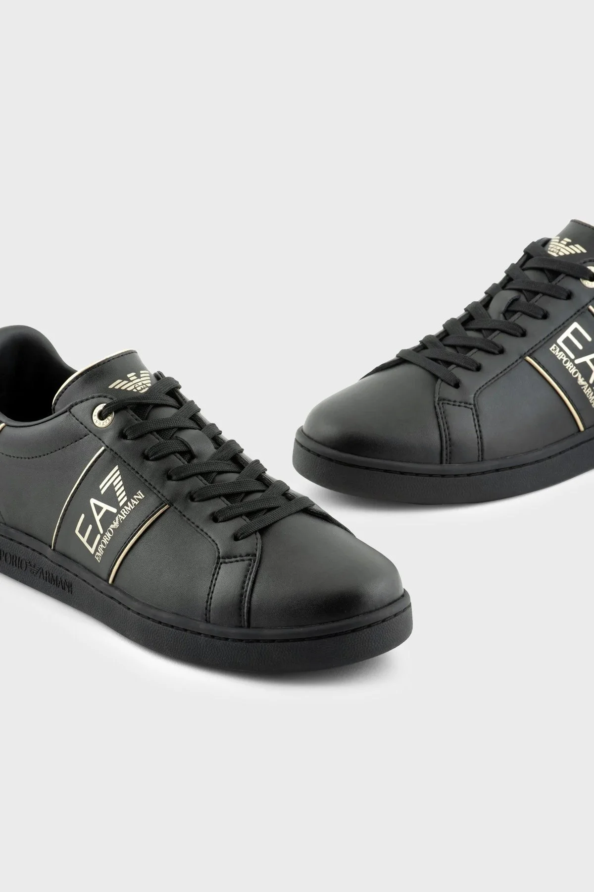 EA7 Hakiki Deri Sneaker Unisex Ayakkabı X8X102 XK346 M701 SİYAH-GOLD - 5