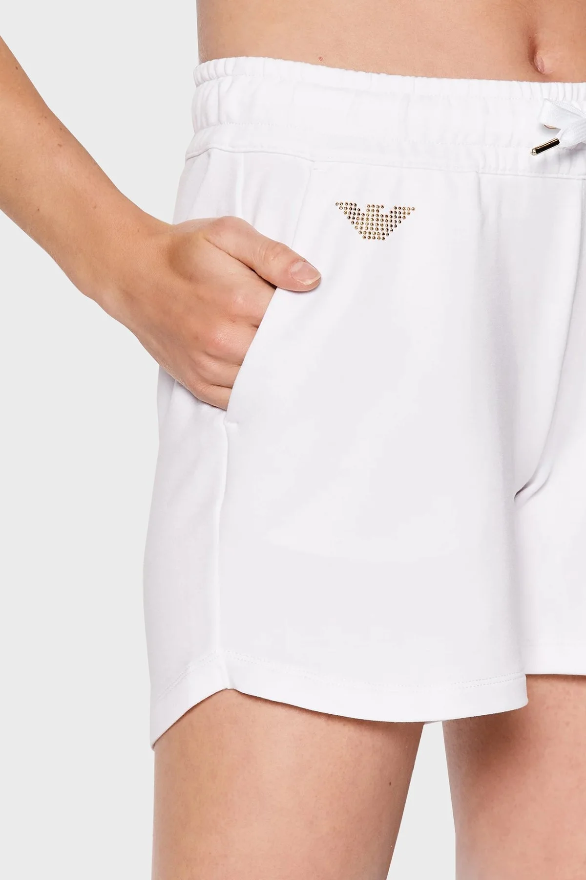 EA7 İnce Esnek Dokulu Regular Fit Cepli Bayan Short 3RTS63 TJ9RZ 1100 BEYAZ - 3