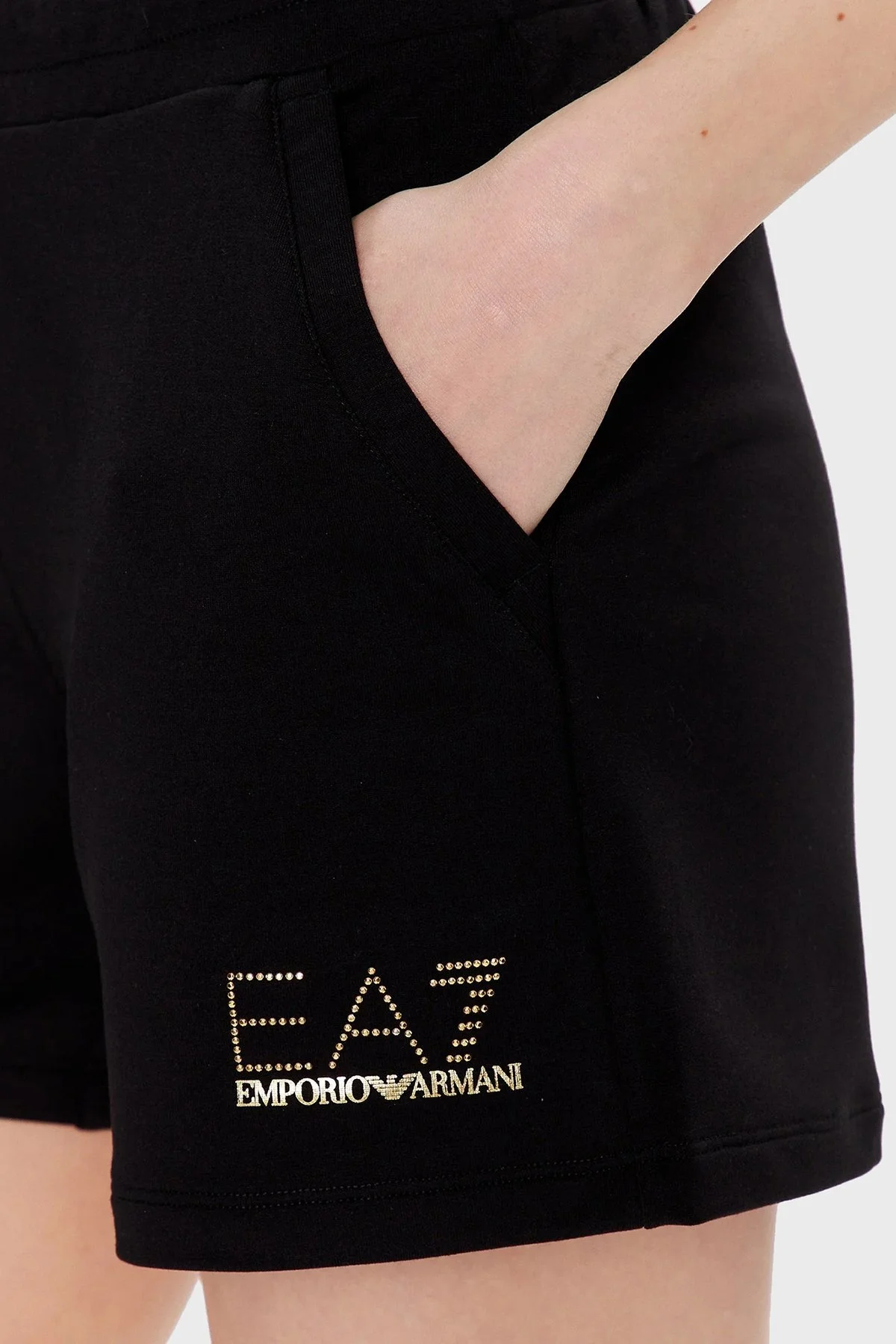 EA7 İnce Esnek Dokulu Regular Fit Cepli Bayan Short 3RTS63 TJ9RZ 1200 SİYAH - 4