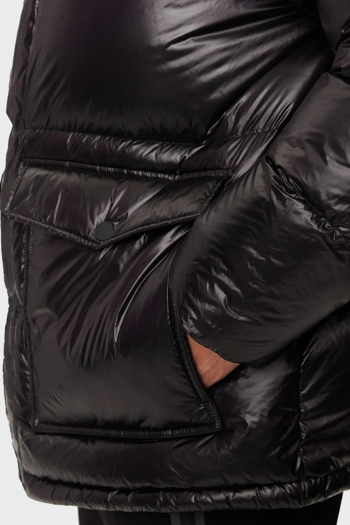 EA7 Kapitoneli Su İtici Rüzgar Geçirmez Oversize Fit Kapüşonlu Şişme Erkek Mont 6DPB31 PN2MZ 1200 SİYAH - 6