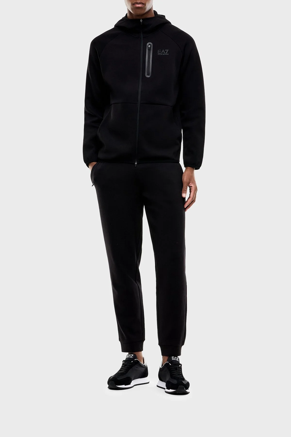 EA7 Kapüşonlu Regular Fit Dik Yaka Erkek Sweat 7M002517 AF20845 UC001 Siyah - 2