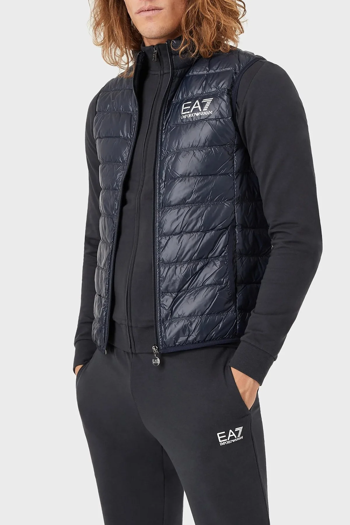 EA7 Kaz Tüyü Dolgulu Dik Yaka Erkek Yelek 8NPQ01 PN29Z 1578 LACİVERT - 1