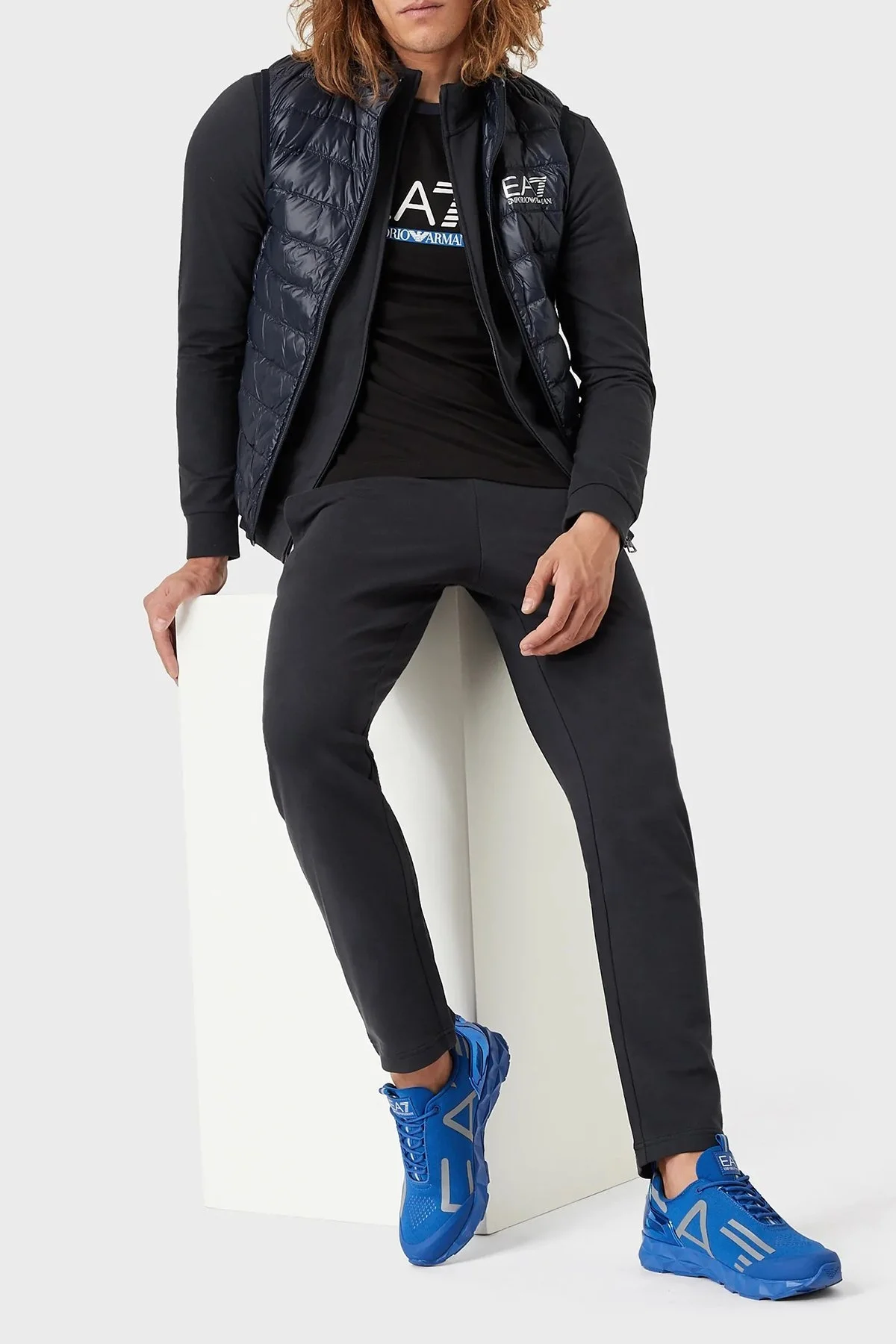 EA7 Kaz Tüyü Dolgulu Dik Yaka Erkek Yelek 8NPQ01 PN29Z 1578 LACİVERT - 2