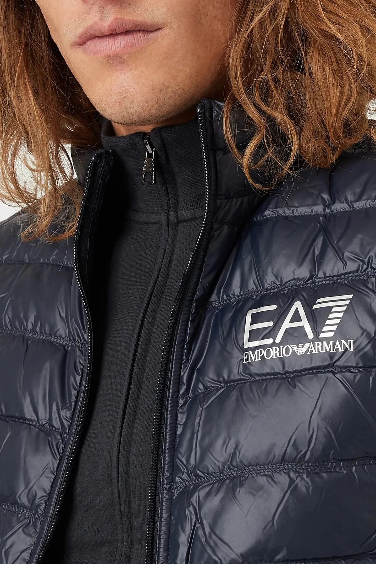 EA7 Kaz Tüyü Dolgulu Dik Yaka Erkek Yelek 8NPQ01 PN29Z 1578 LACİVERT - 3