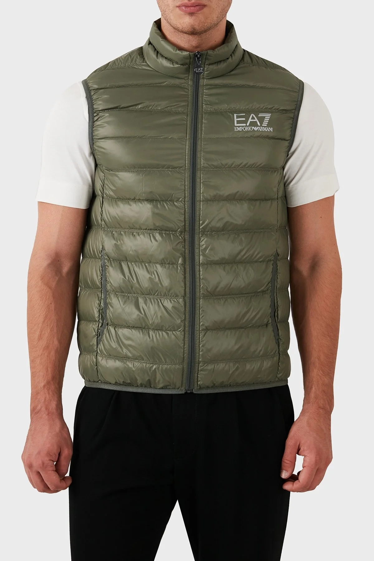 EA7 Kaz Tüyü Dolgulu Dik Yaka Erkek Yelek 8NPQ01 PN29Z 1846 YEŞİL - 1