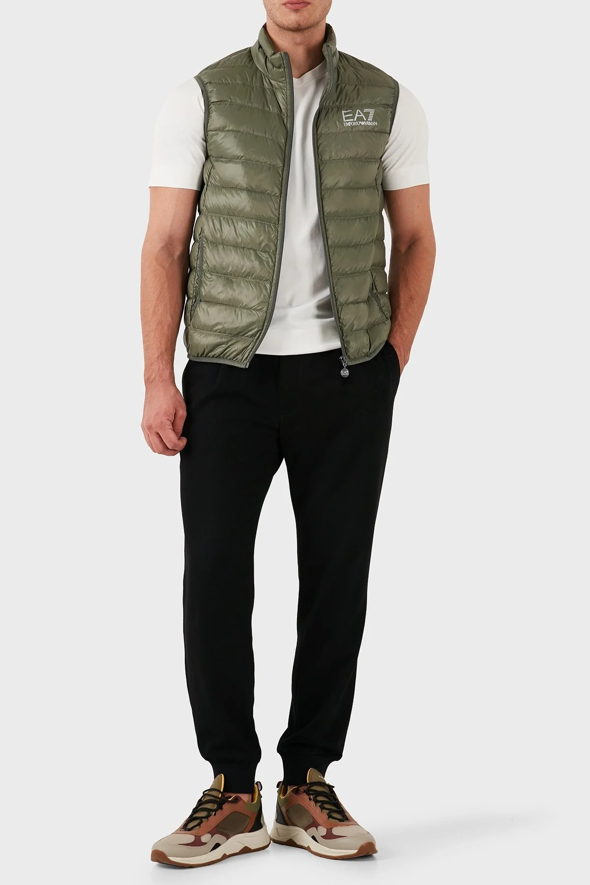 EA7 Kaz Tüyü Dolgulu Dik Yaka Erkek Yelek 8NPQ01 PN29Z 1846 YEŞİL - 2