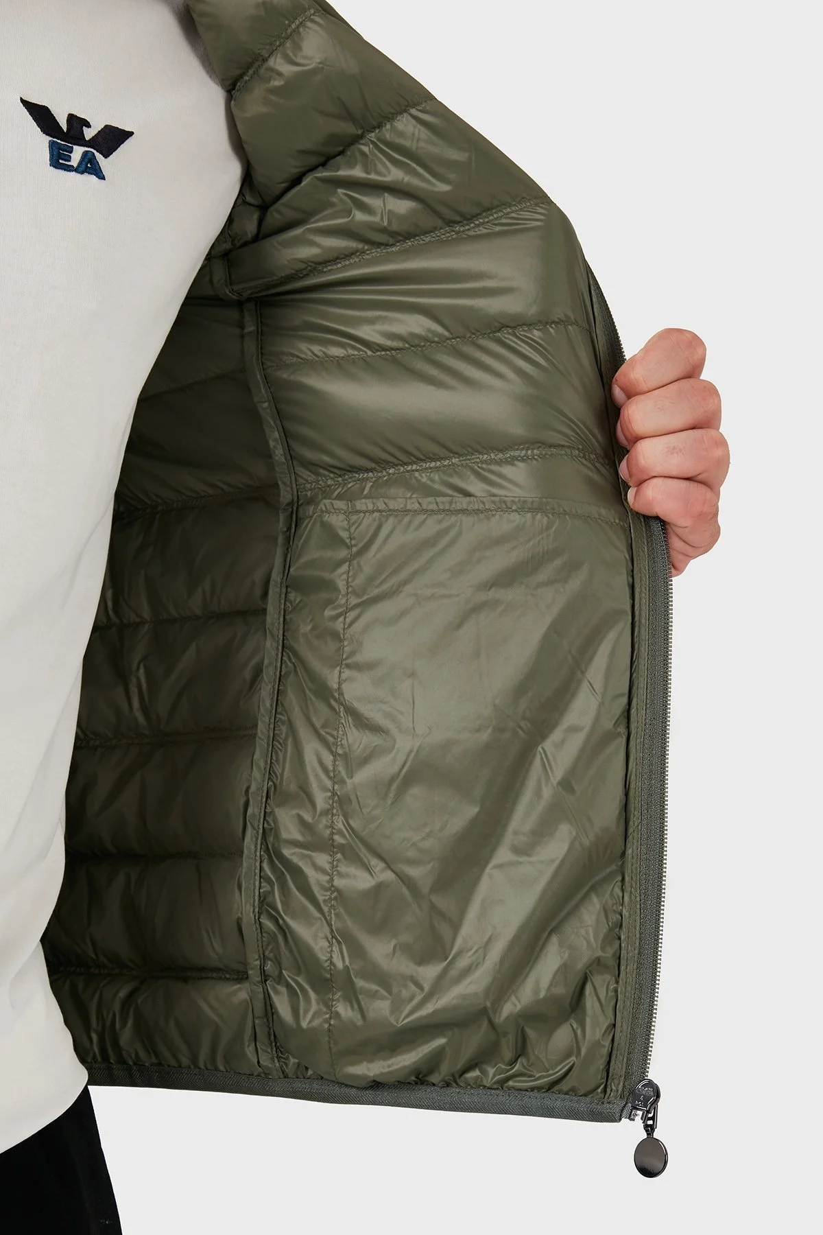 EA7 Kaz Tüyü Dolgulu Dik Yaka Erkek Yelek 8NPQ01 PN29Z 1846 YEŞİL - 5
