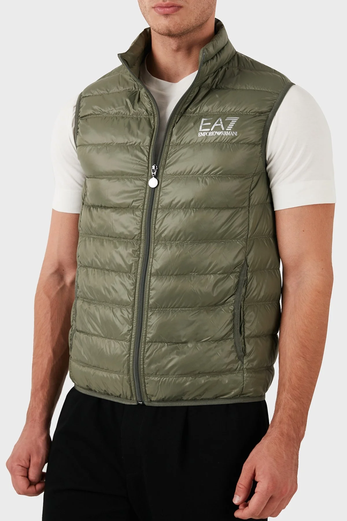 EA7 Kaz Tüyü Dolgulu Dik Yaka Erkek Yelek 8NPQ01 PN29Z 1846 YEŞİL - 6