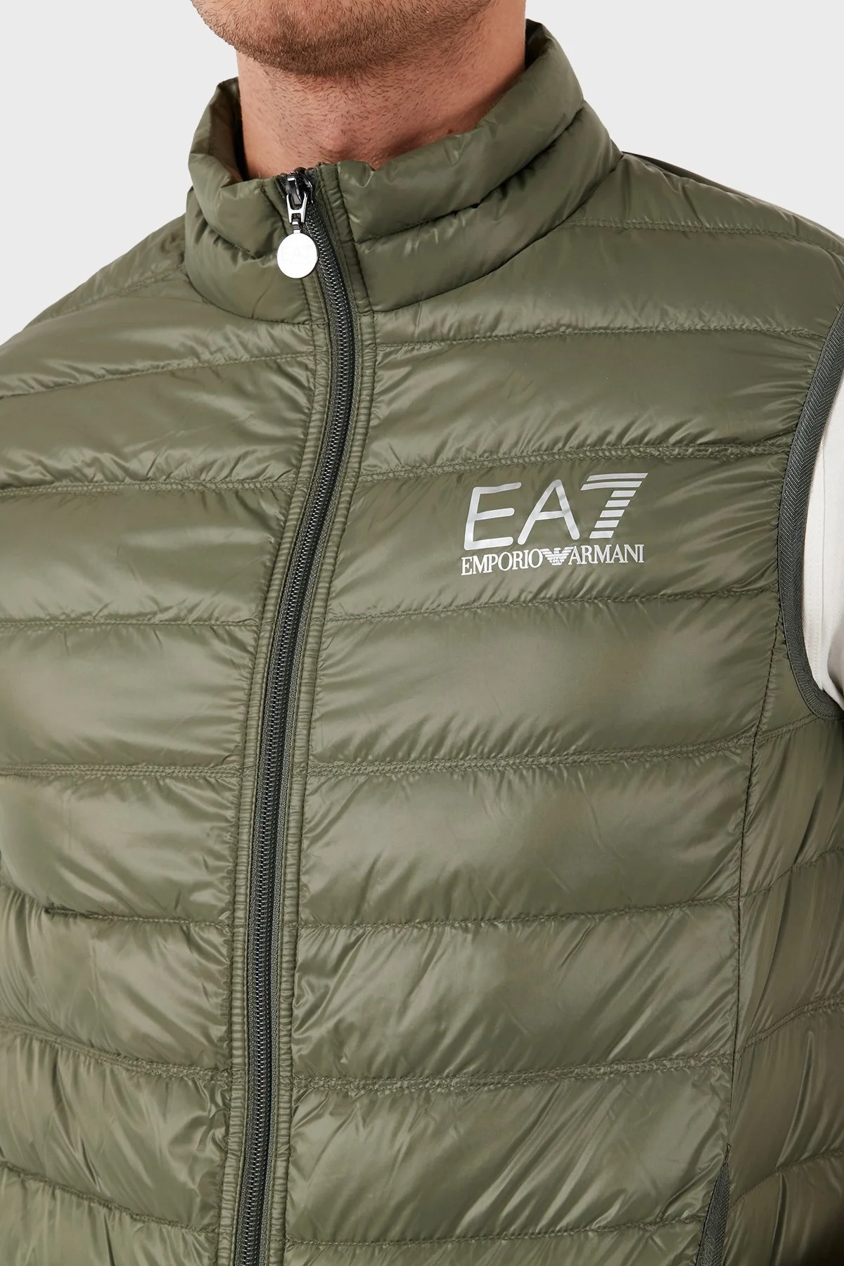EA7 Kaz Tüyü Dolgulu Dik Yaka Erkek Yelek 8NPQ01 PN29Z 1846 YEŞİL - 7