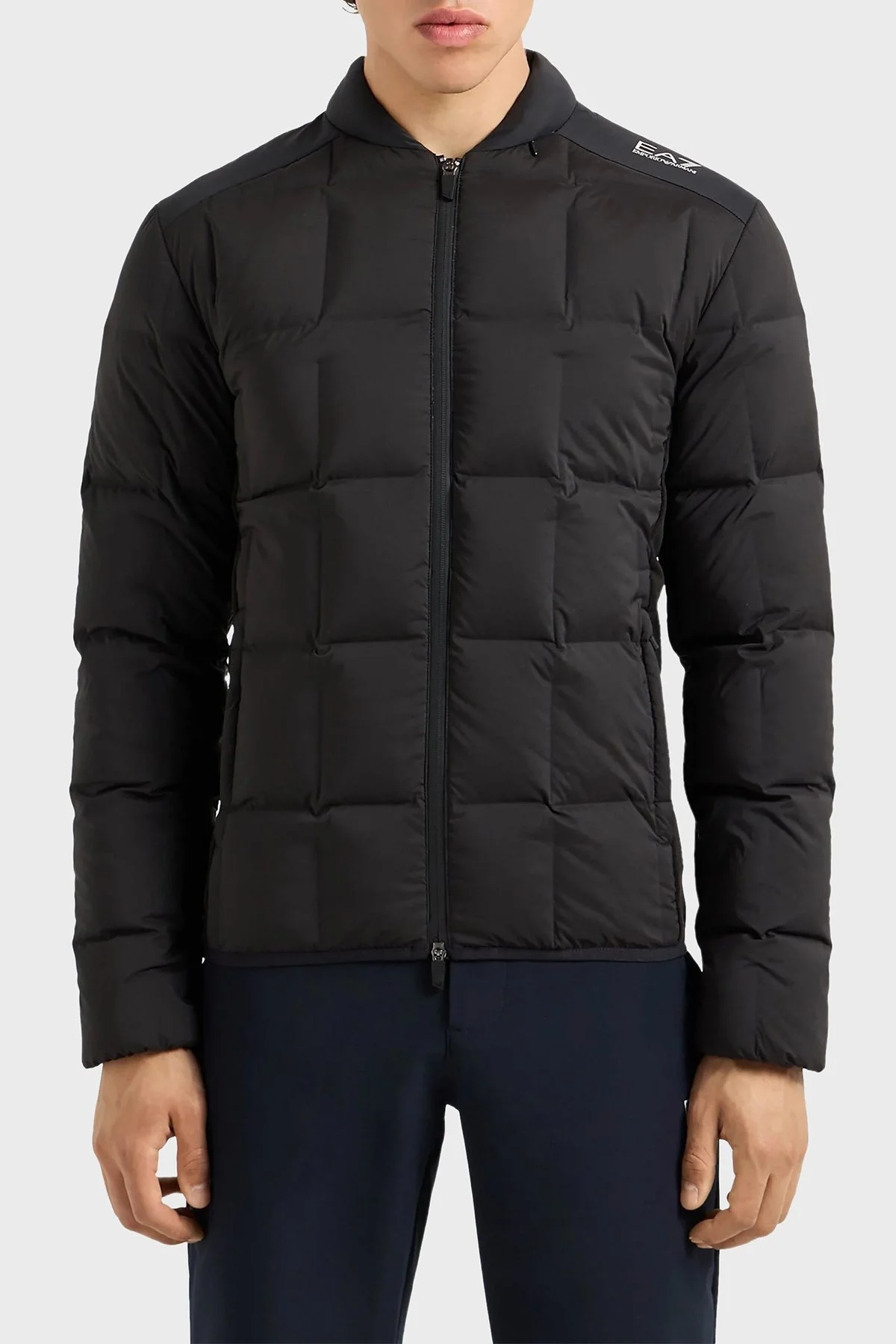 EA7 Kuş Tüyü Dolgulu Gizli Kapüşonlu Slim Fit Erkek Mont 6DPB62 PNGKZ 1200 SİYAH - 1