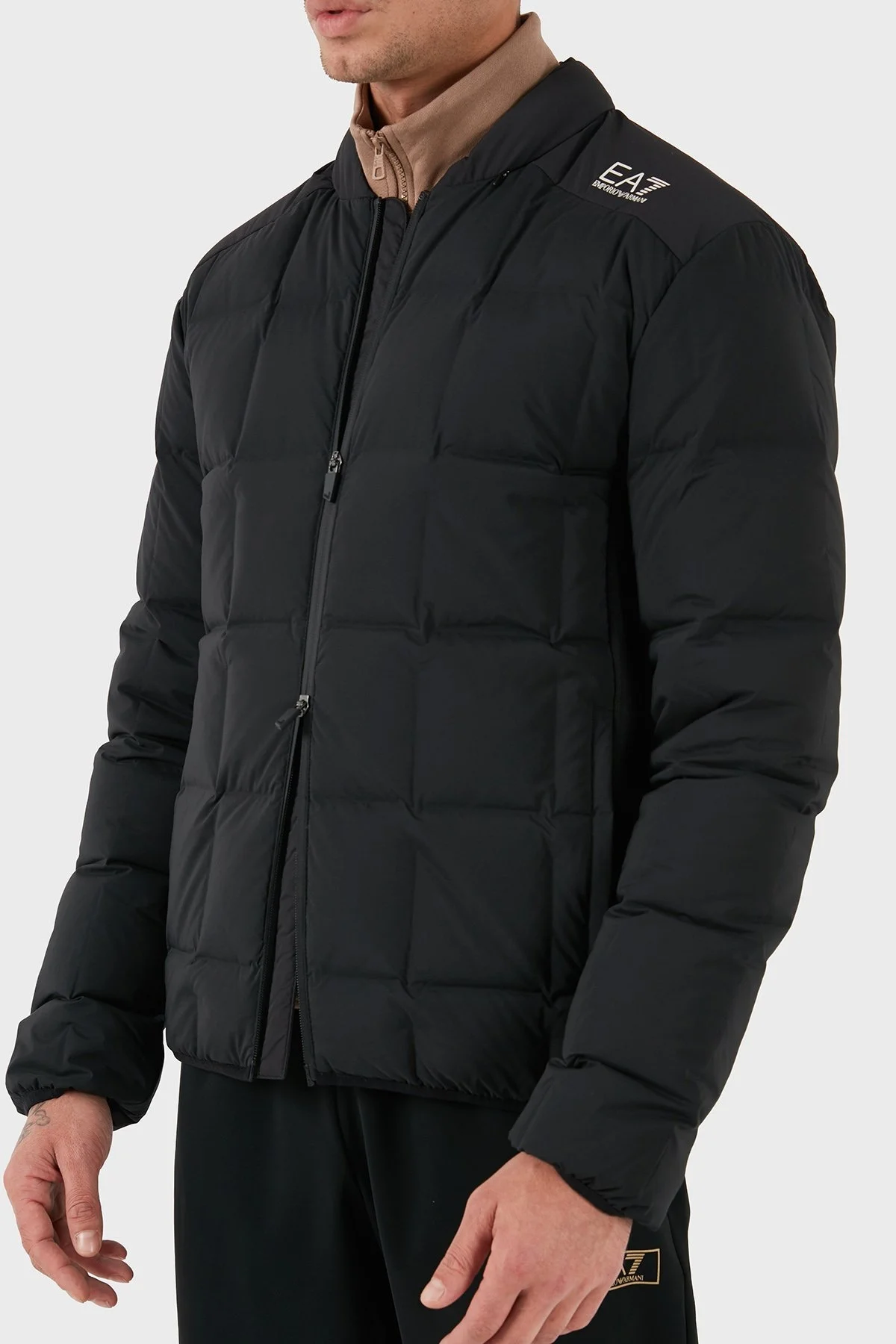 EA7 Kuş Tüyü Dolgulu Gizli Kapüşonlu Slim Fit Erkek Mont 6DPB62 PNGKZ 1200 SİYAH - 6