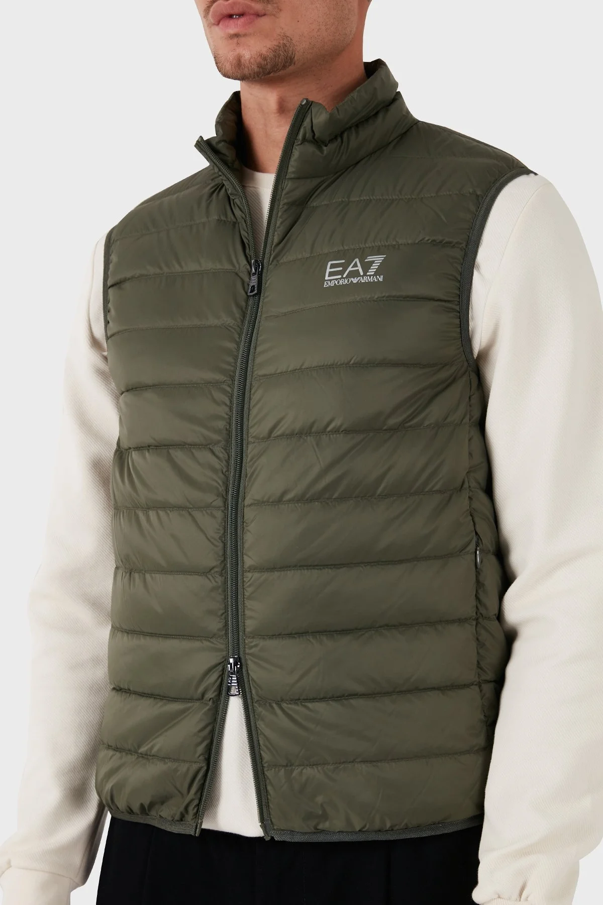 EA7 Kuş Tüyü Dolgulu Kapitoneli Şişme Erkek Yelek 8NPQ06 PNGPZ 1846 YEŞİL - 1