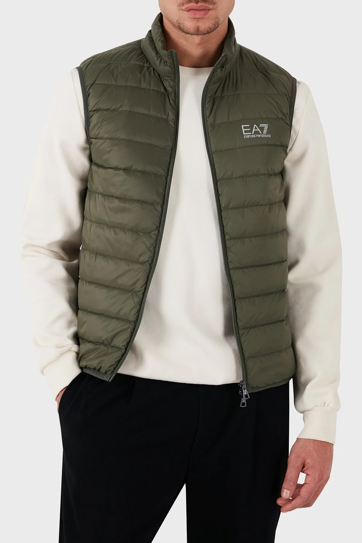 EA7 Kuş Tüyü Dolgulu Kapitoneli Şişme Erkek Yelek 8NPQ06 PNGPZ 1846 YEŞİL - 2