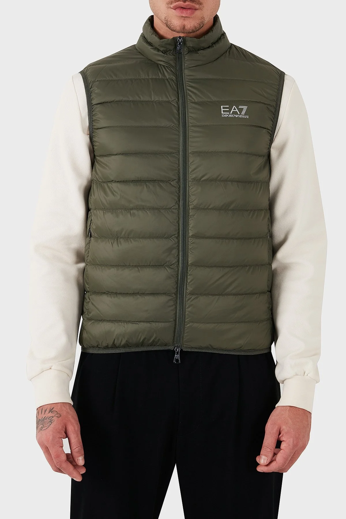 EA7 Kuş Tüyü Dolgulu Kapitoneli Şişme Erkek Yelek 8NPQ06 PNGPZ 1846 YEŞİL - 4