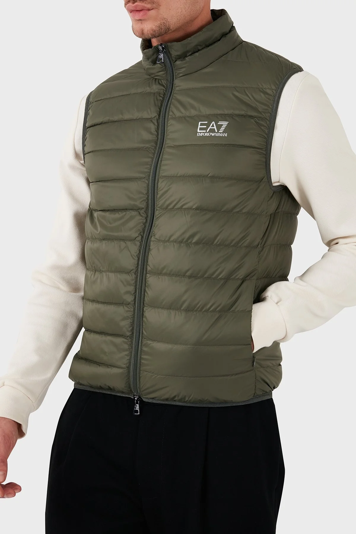 EA7 Kuş Tüyü Dolgulu Kapitoneli Şişme Erkek Yelek 8NPQ06 PNGPZ 1846 YEŞİL - 5