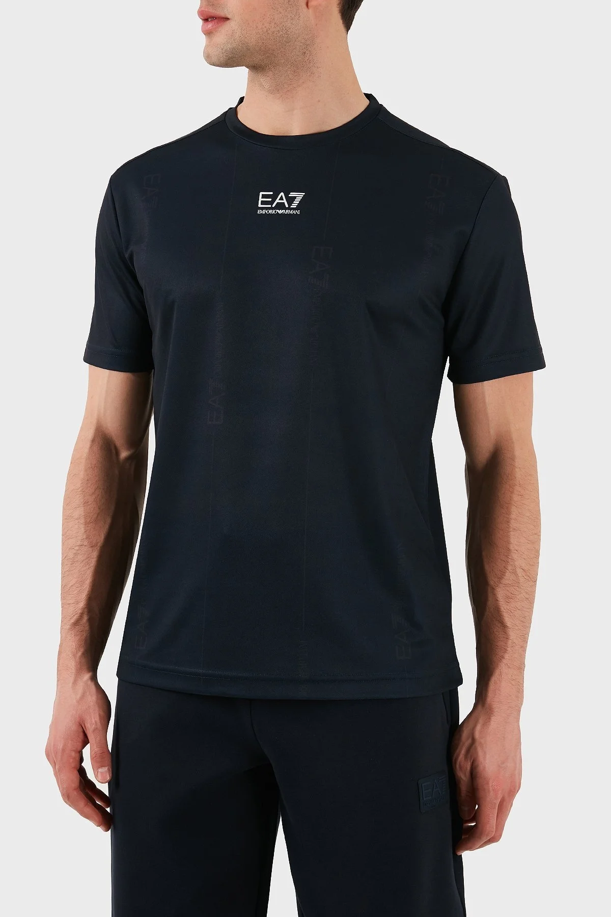 EA7 Logo Baskılı Regular Fit Bisiklet Yaka Erkek T Shirt 7M000044 AF13754 UB102 LACİVERT - 6