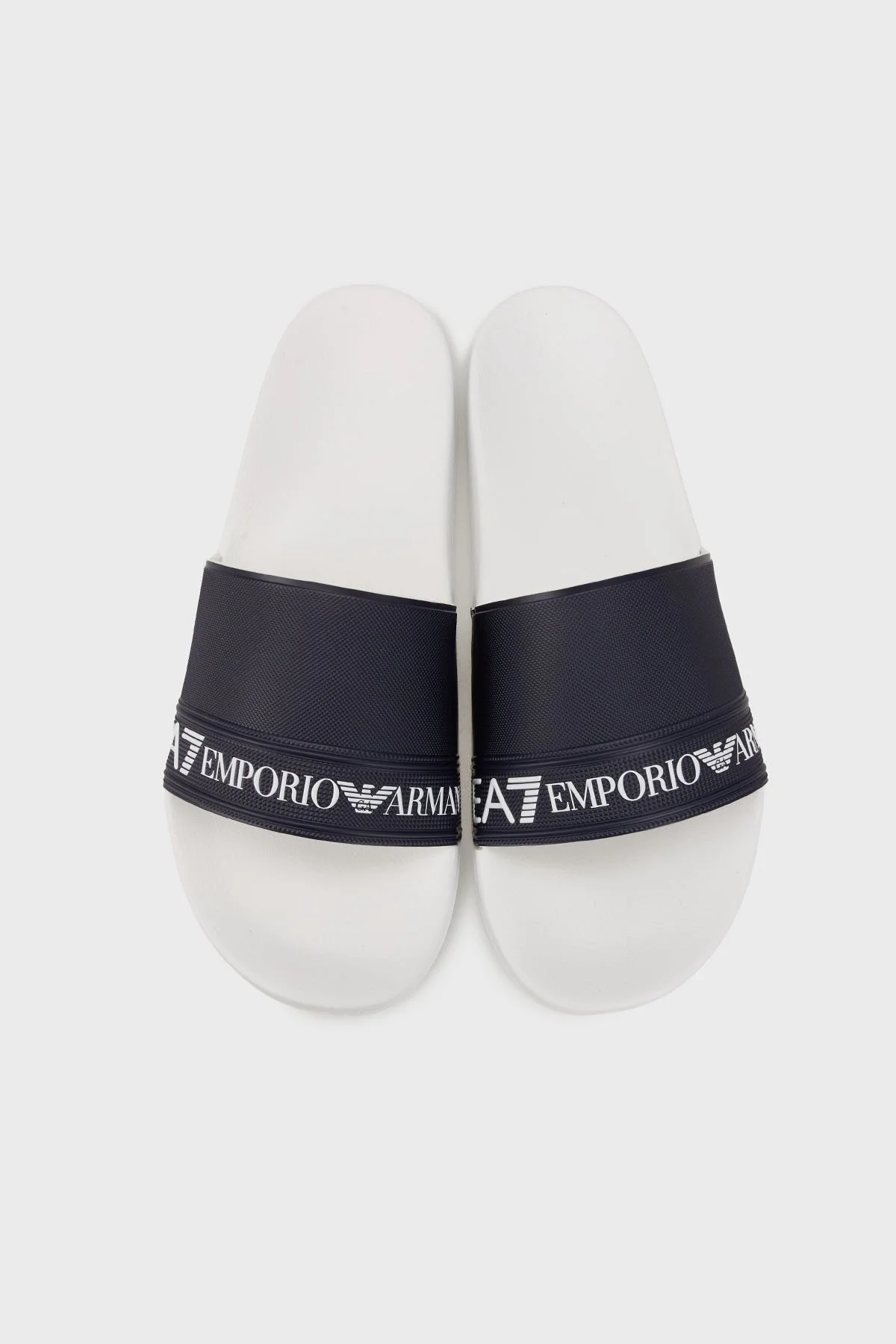 EA7 Logo Baskılı Unisex Terlik 7X000110 AF15128 M0114 LACİVERT-BEYAZ - 4