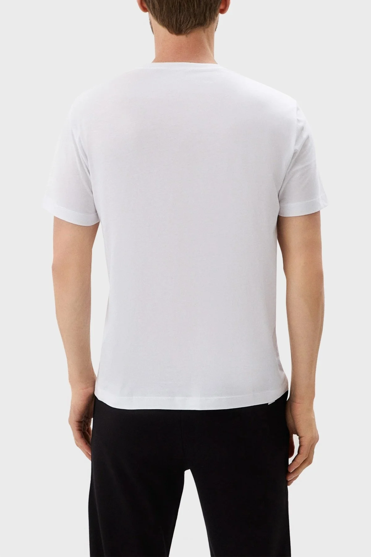 EA7 Logolu % 100 Pamuk Bisiklet Yaka Regular Fit Erkek T Shirt 6LPT05 PJM9Z 1100 BEYAZ - 3