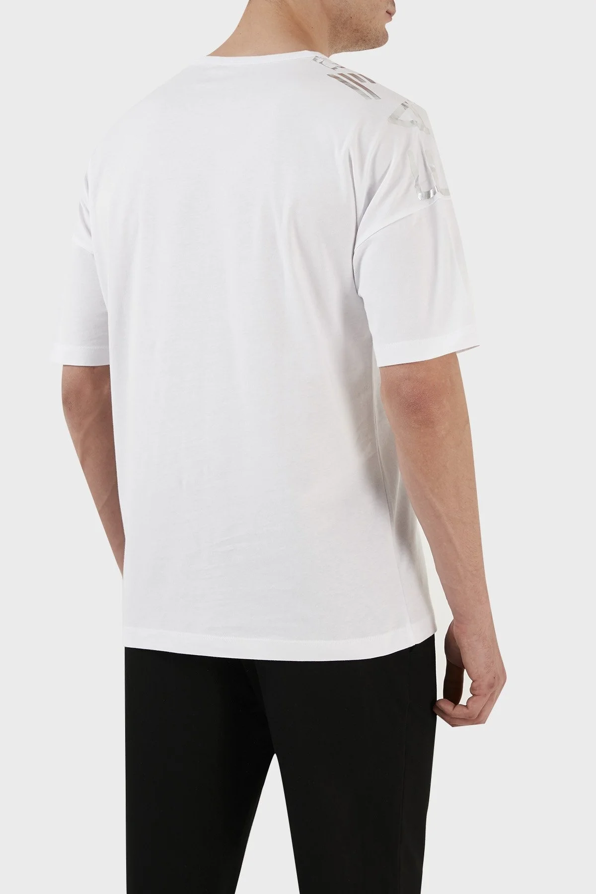 EA7 Logolu % 100 Pamuk Bisiklet Yaka Regular Fit Erkek T Shirt 6LPT23 PJ7CZ 1100 BEYAZ - 6