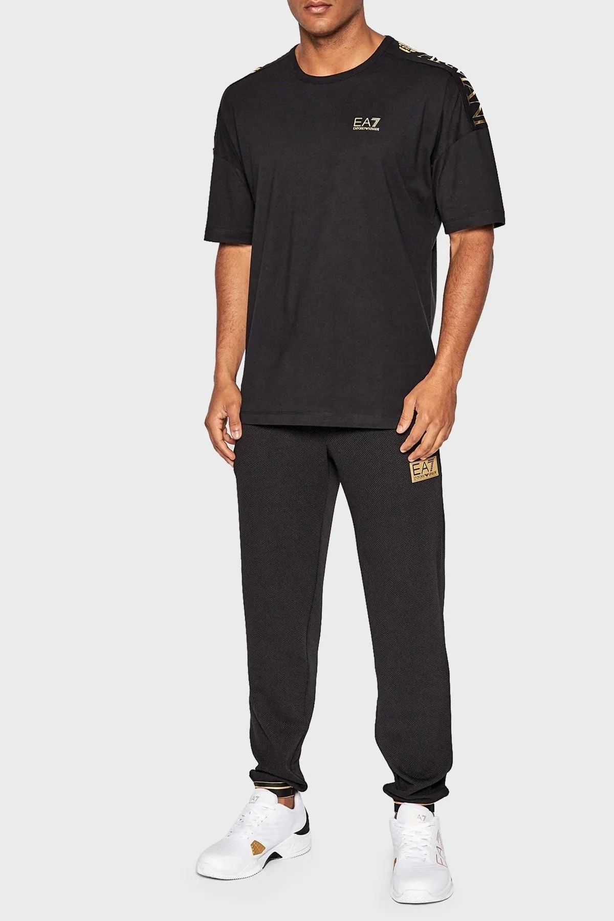 EA7 Logolu % 100 Pamuk Bisiklet Yaka Regular Fit Erkek T Shirt 6LPT23 PJ7CZ 1200 SİYAH - 2