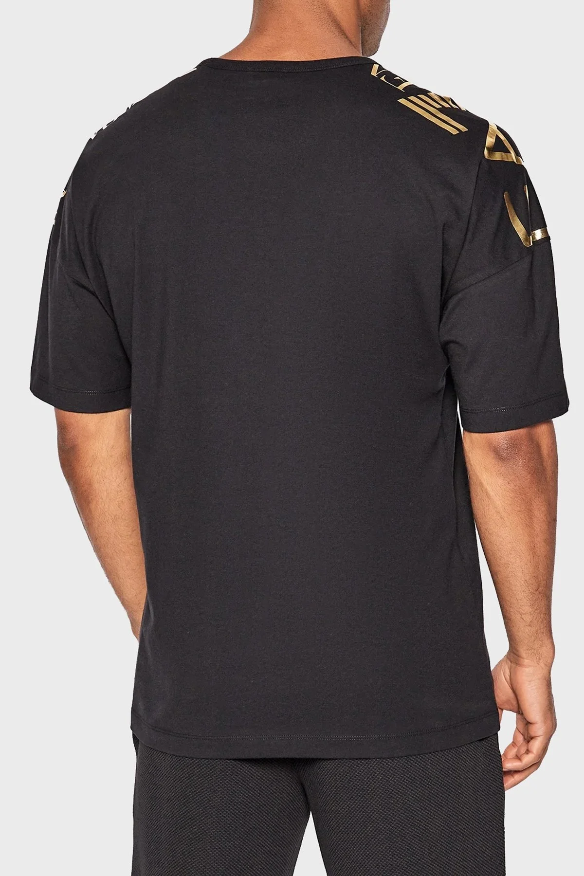 EA7 Logolu % 100 Pamuk Bisiklet Yaka Regular Fit Erkek T Shirt 6LPT23 PJ7CZ 1200 SİYAH - 3