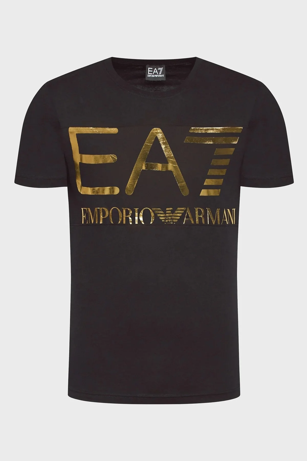 EA7 Logolu % 100 Pamuk Bisiklet Yaka Regular Fit Erkek T Shirt 6LPT24 PJ7CZ 0208 SİYAH - 5