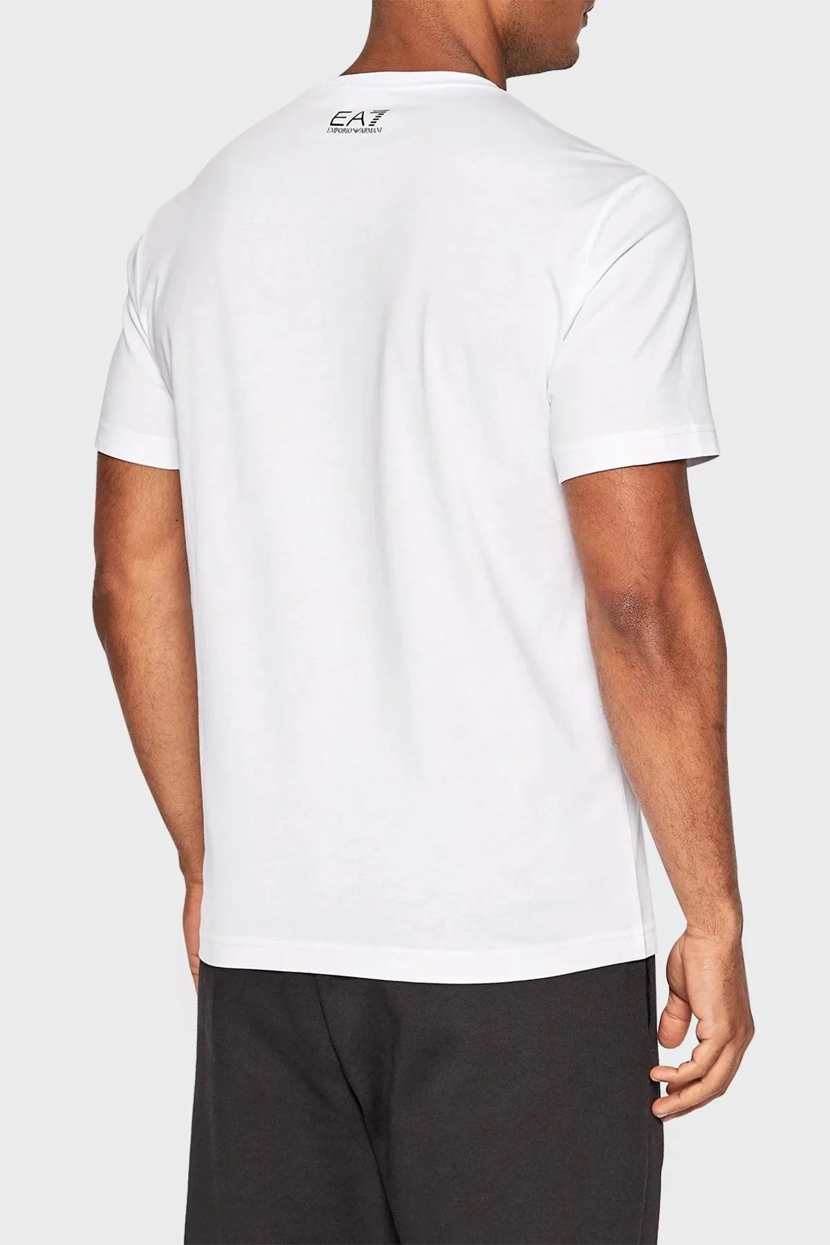 EA7 Logolu % 100 Pamuk Bisiklet Yaka Regular Fit Erkek T Shirt 6LPT24 PJ7CZ 1100 BEYAZ - 2