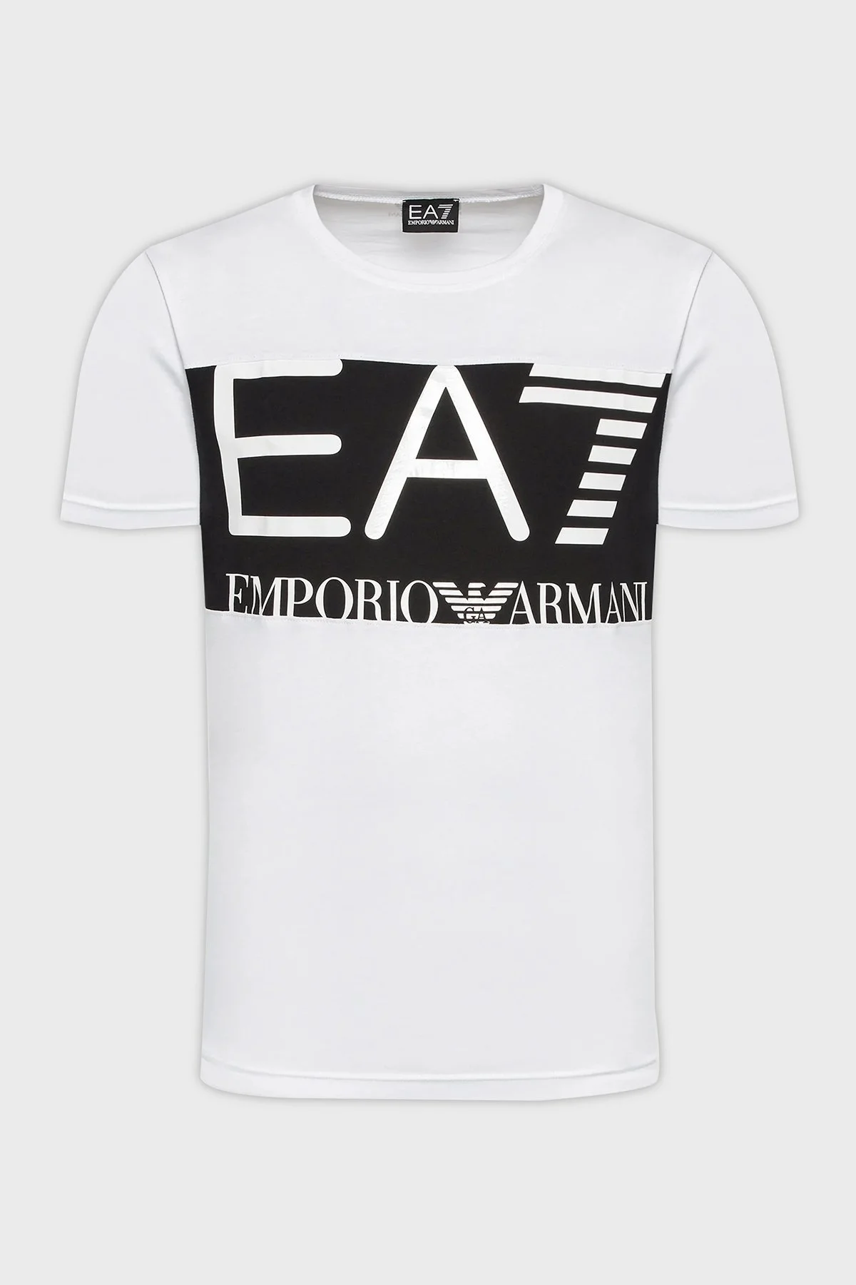 EA7 Logolu % 100 Pamuk Bisiklet Yaka Regular Fit Erkek T Shirt 6LPT24 PJ7CZ 1100 BEYAZ - 4